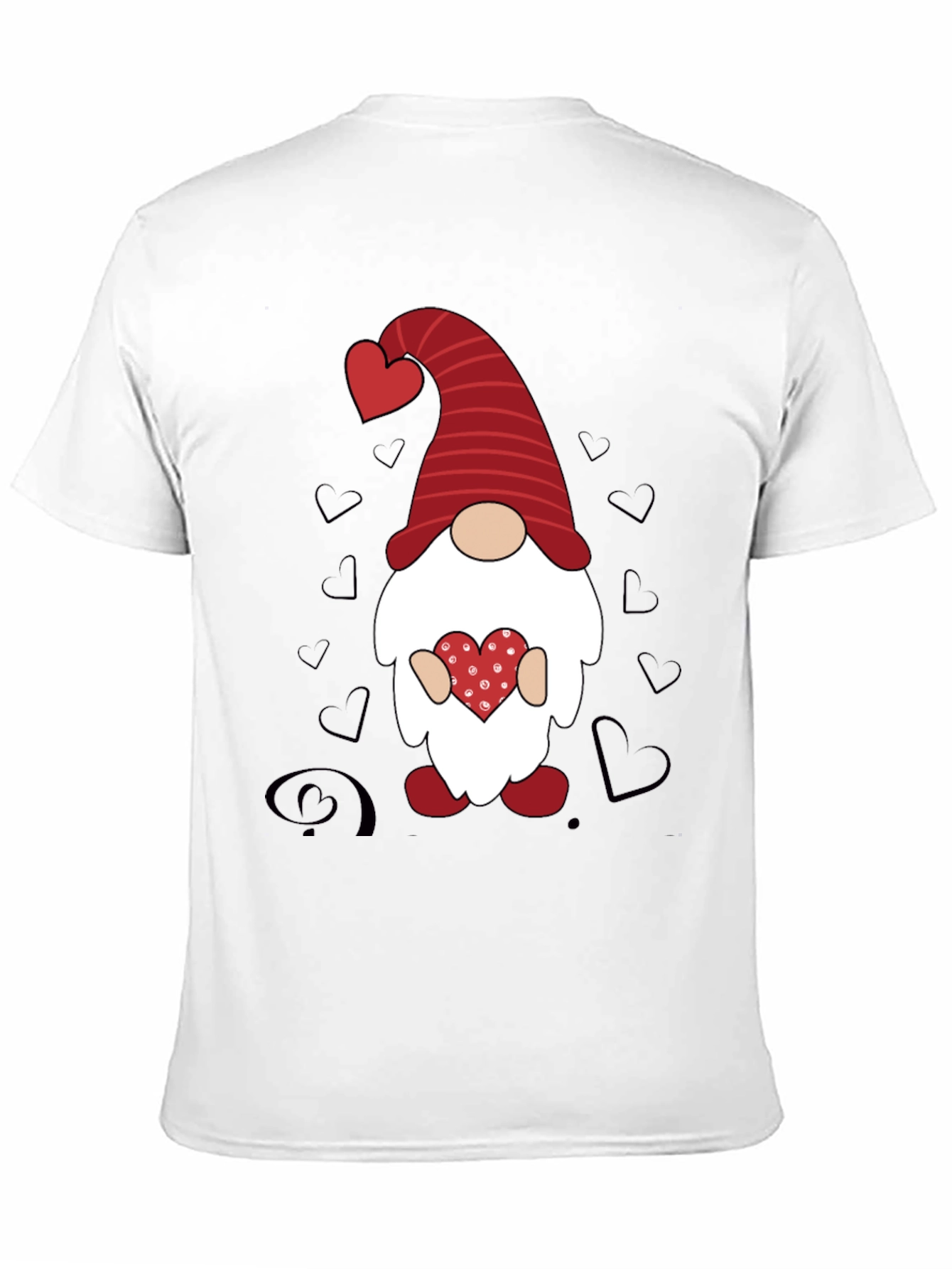 Valentines Gnome Graphic Tee - Black
