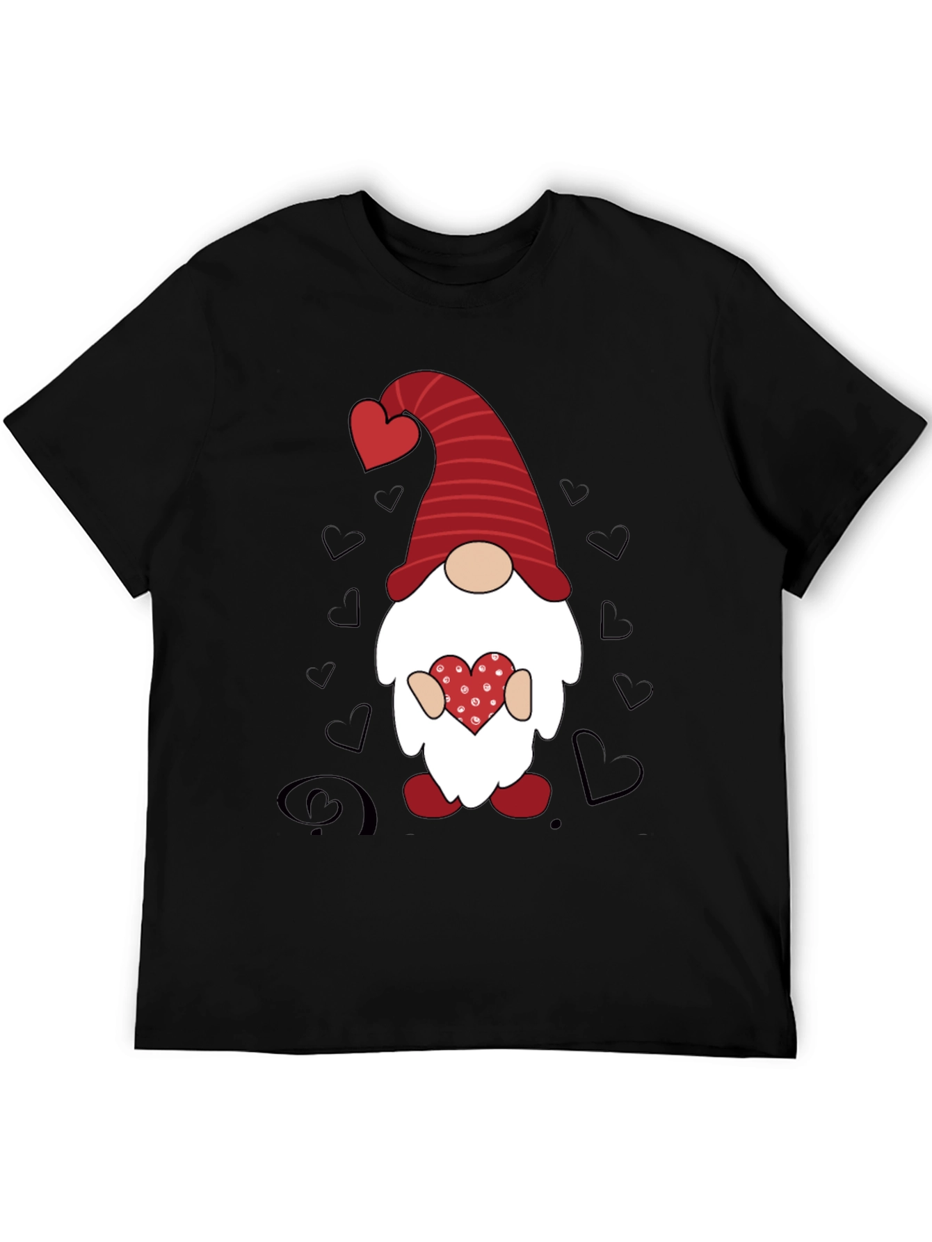 Valentines Gnome Graphic Tee - Black