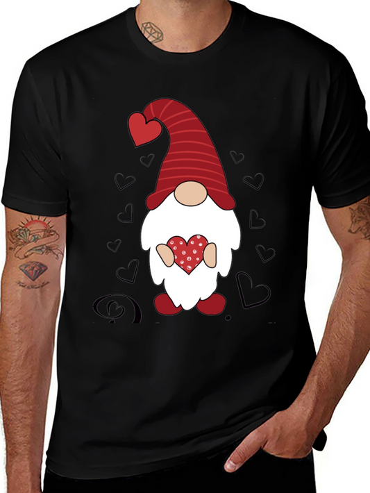 Valentines Gnome Graphic Tee - Black