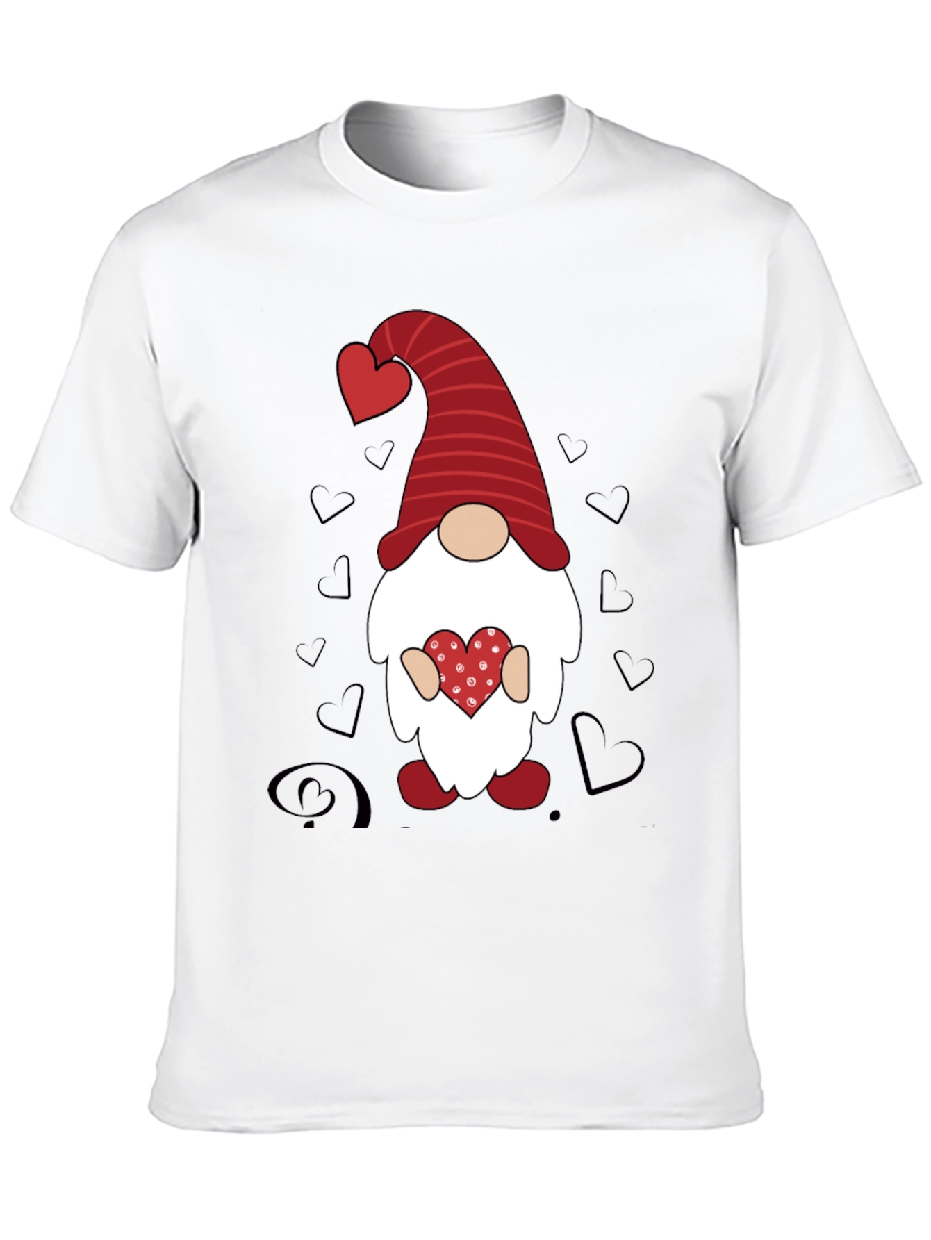 Valentines Gnome Graphic Tee - Black
