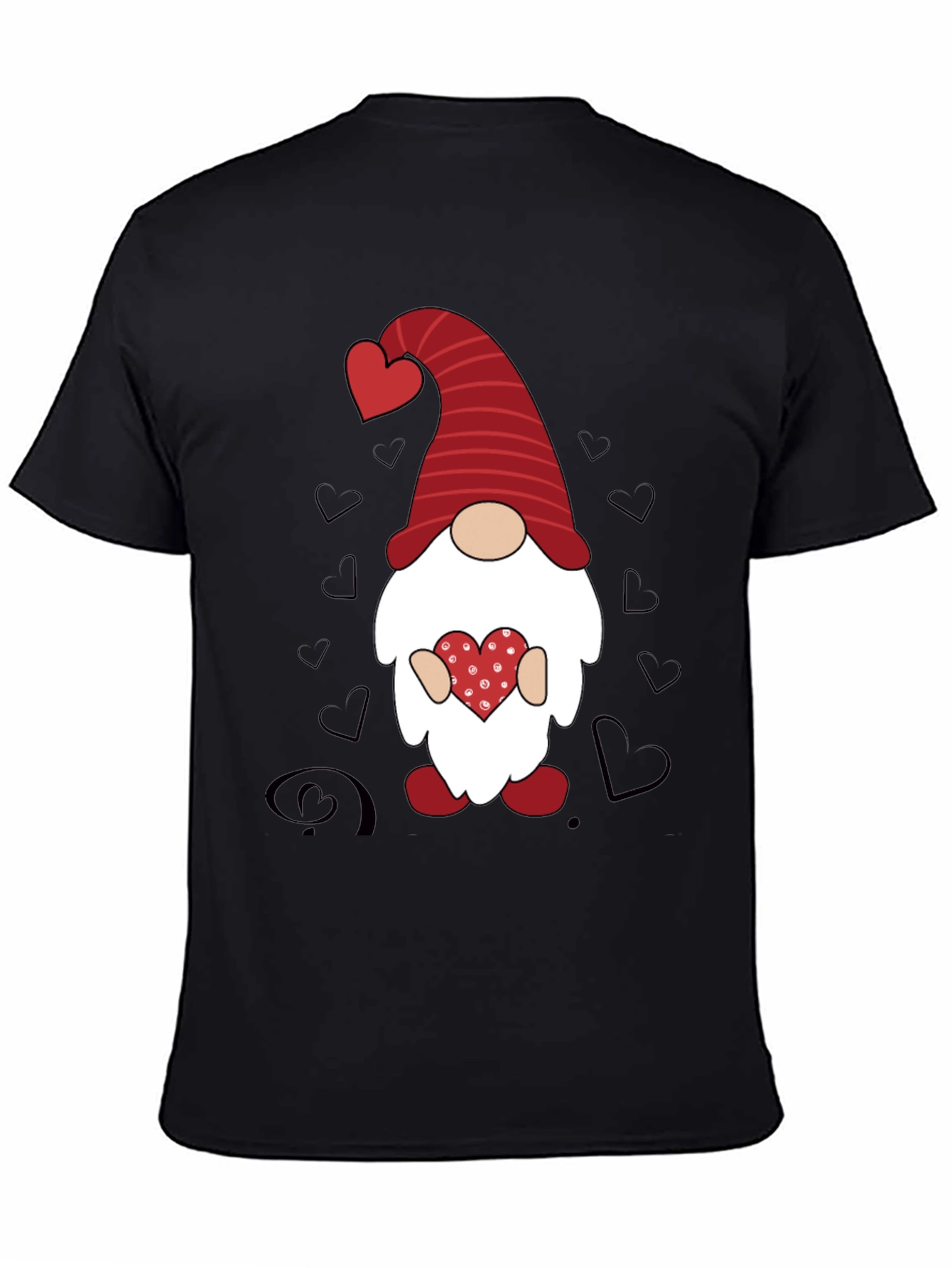 Valentines Gnome Graphic Tee - Black
