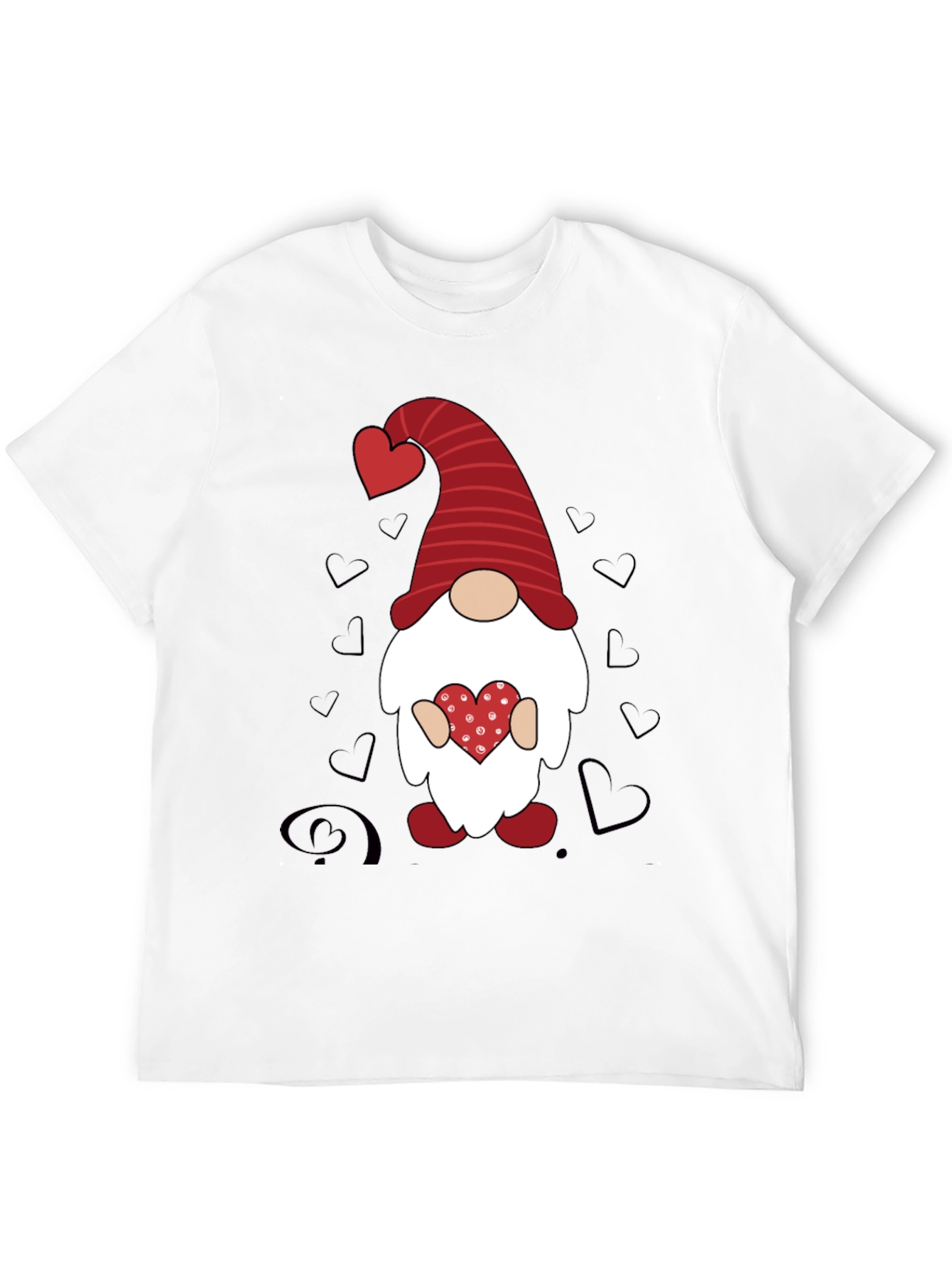 Valentines Gnome Graphic Tee - Black