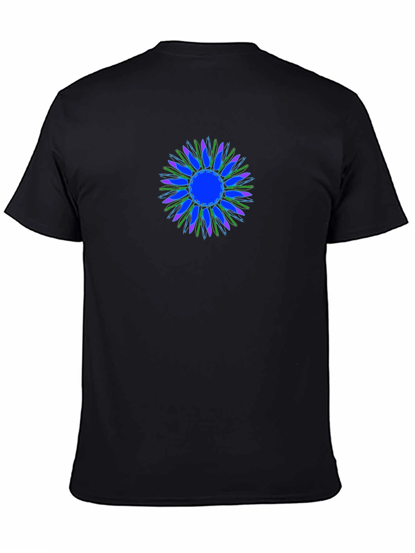 Abstract Floral Graphic Tee - Black