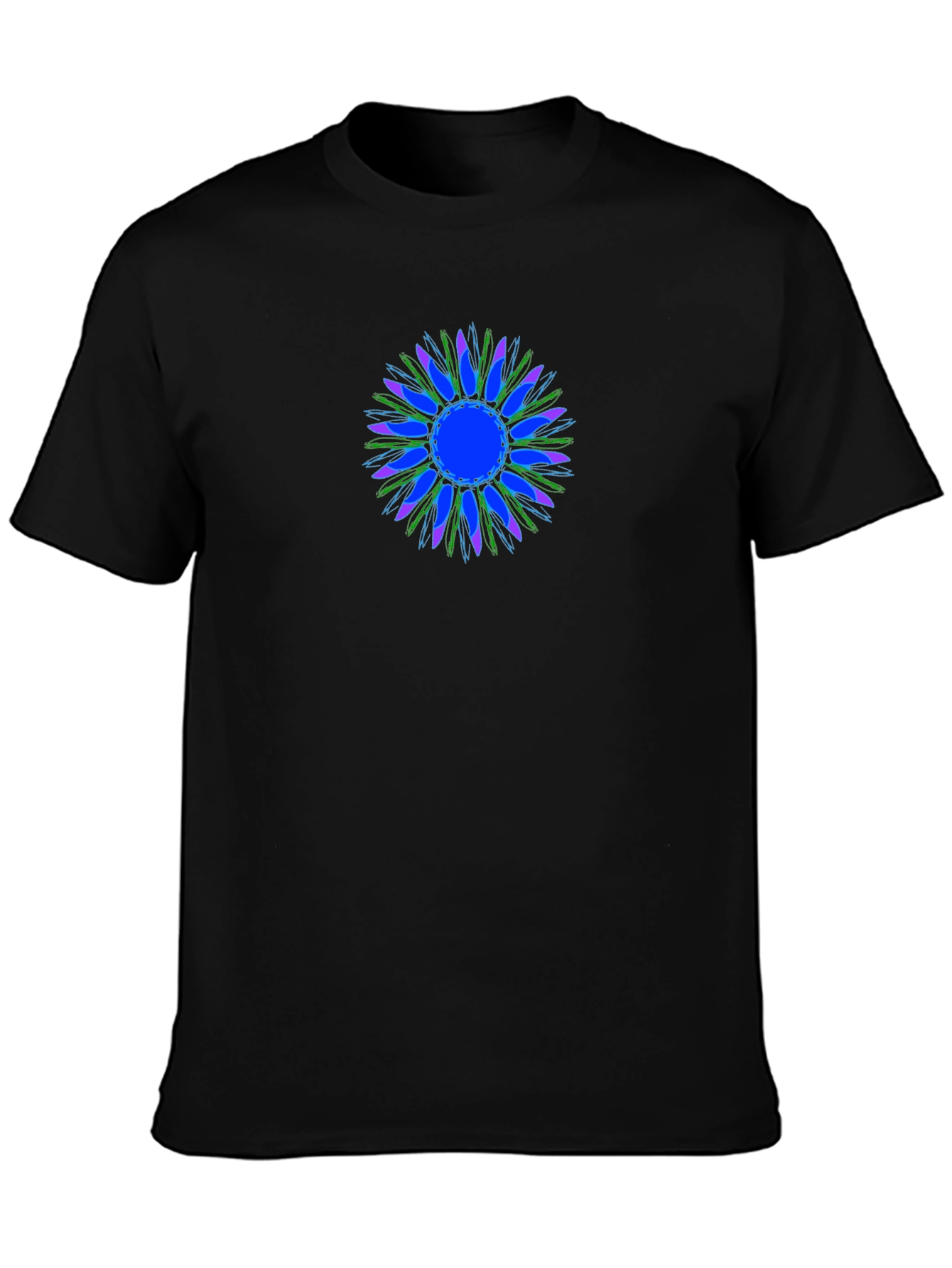 Abstract Floral Graphic Tee - Black