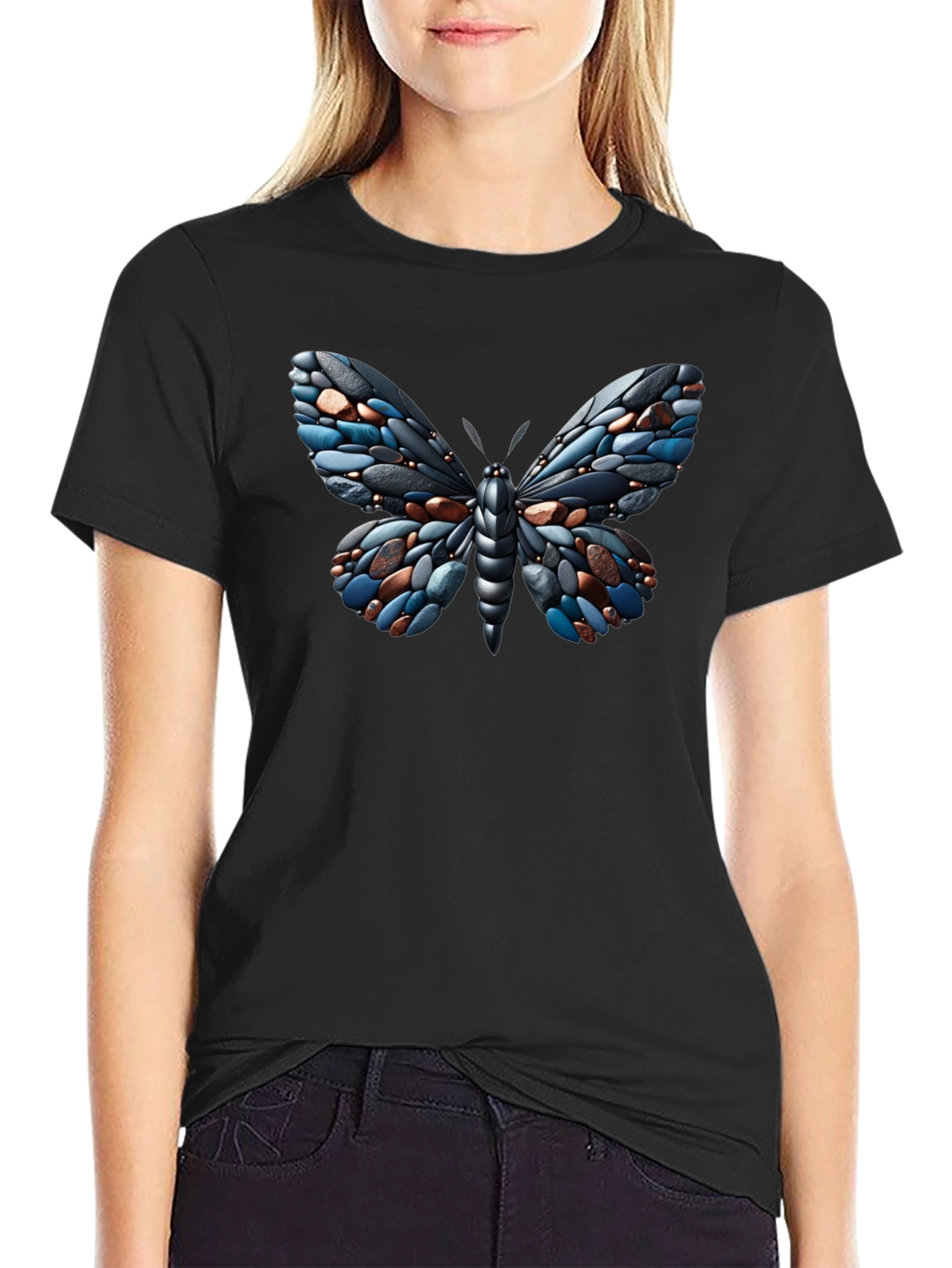 Butterfly Gemstone Graphic T-Shirt