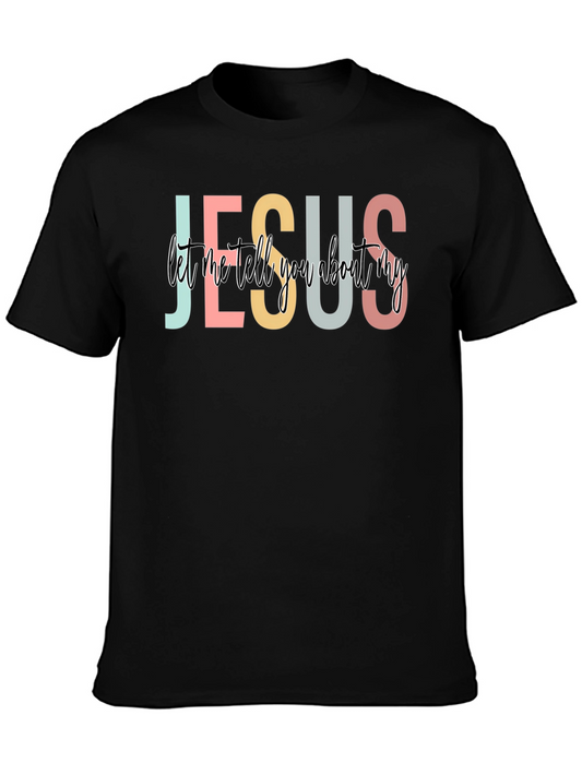 Jesus Graphic Print Black T-Shirt