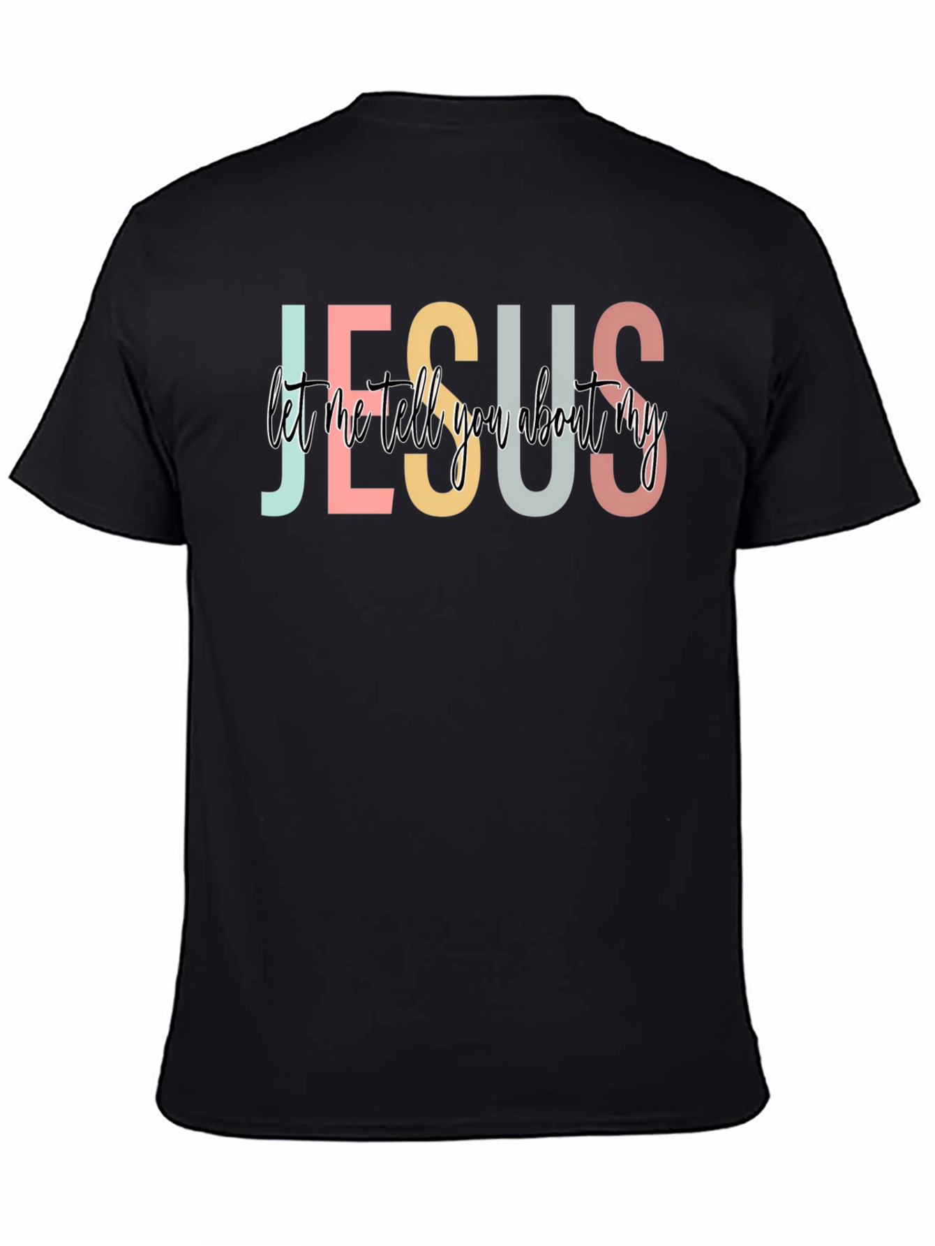 Jesus Graphic Print Black T-Shirt