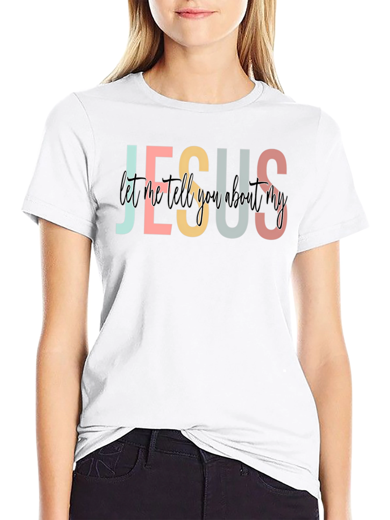 Jesus Graphic Print Black T-Shirt