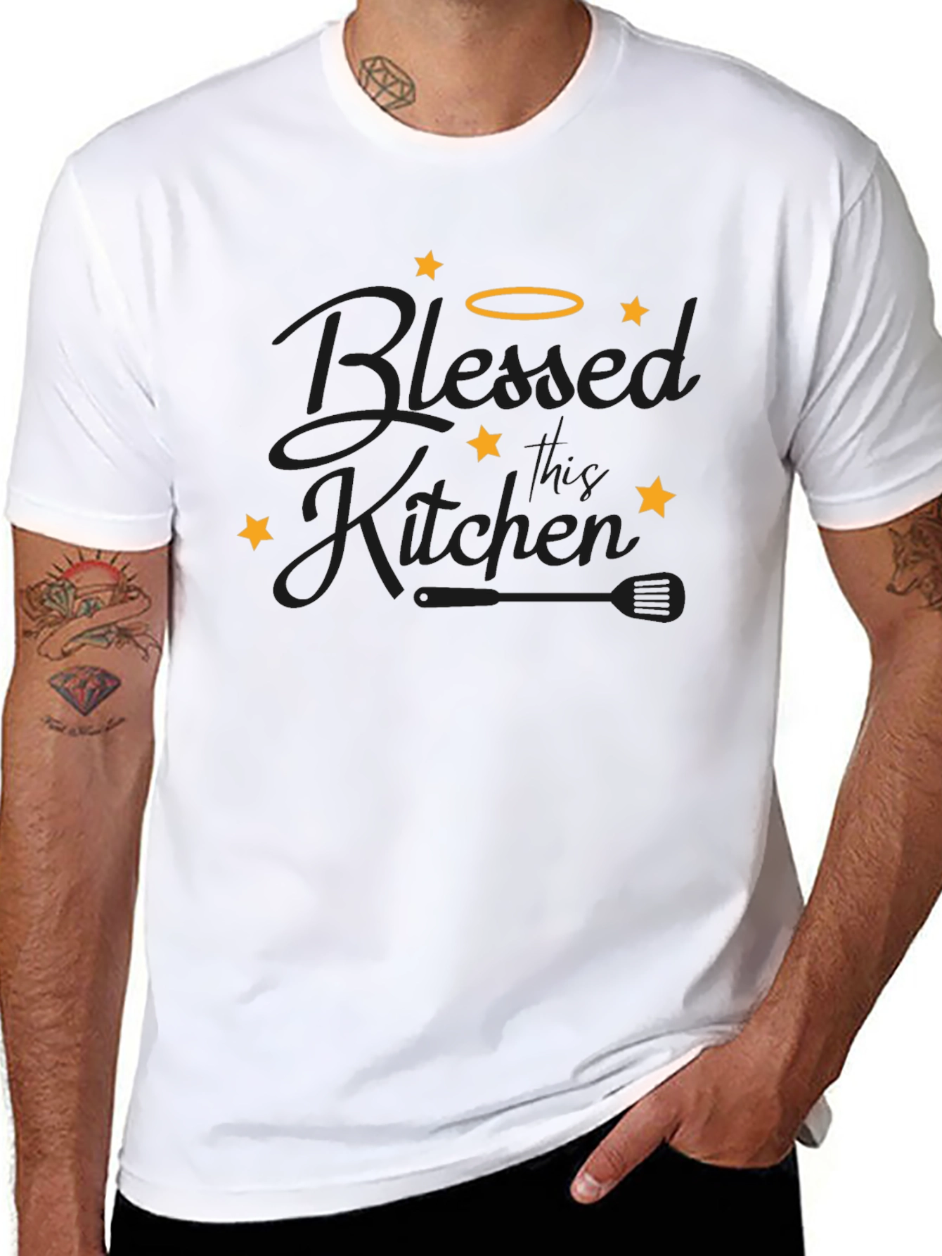 Blessed Kitchen Graphic Tee - Black Cotton T-Shirt