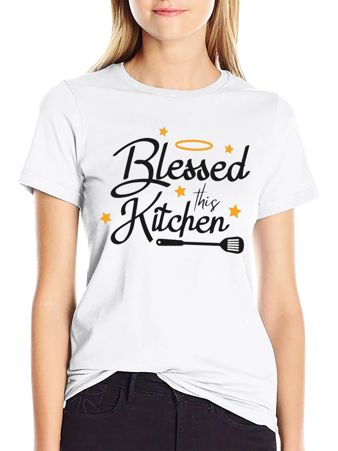 Blessed Kitchen Graphic Tee - Black Cotton T-Shirt