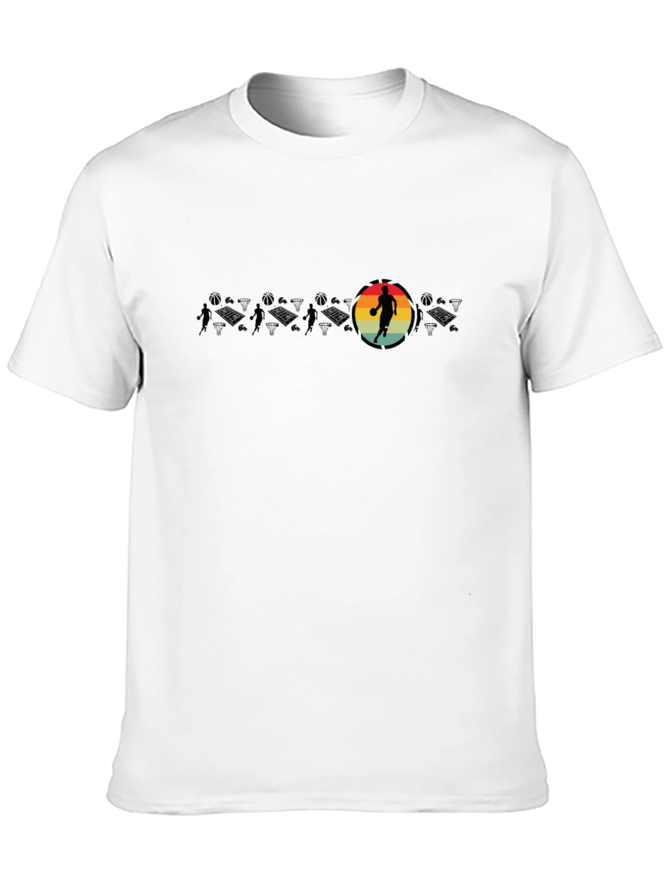 Retro Basketball Player Black T-Shirt