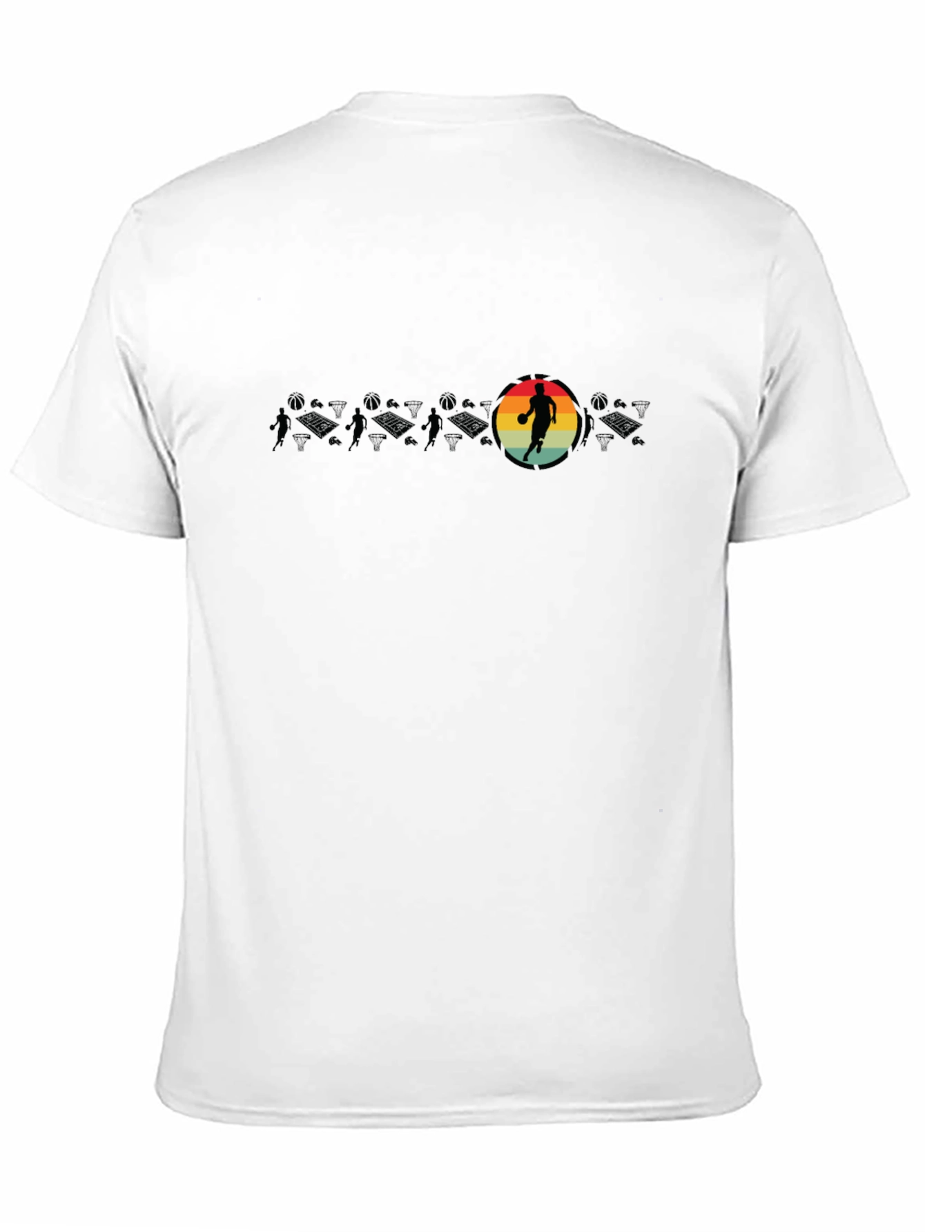 Retro Basketball Player Black T-Shirt