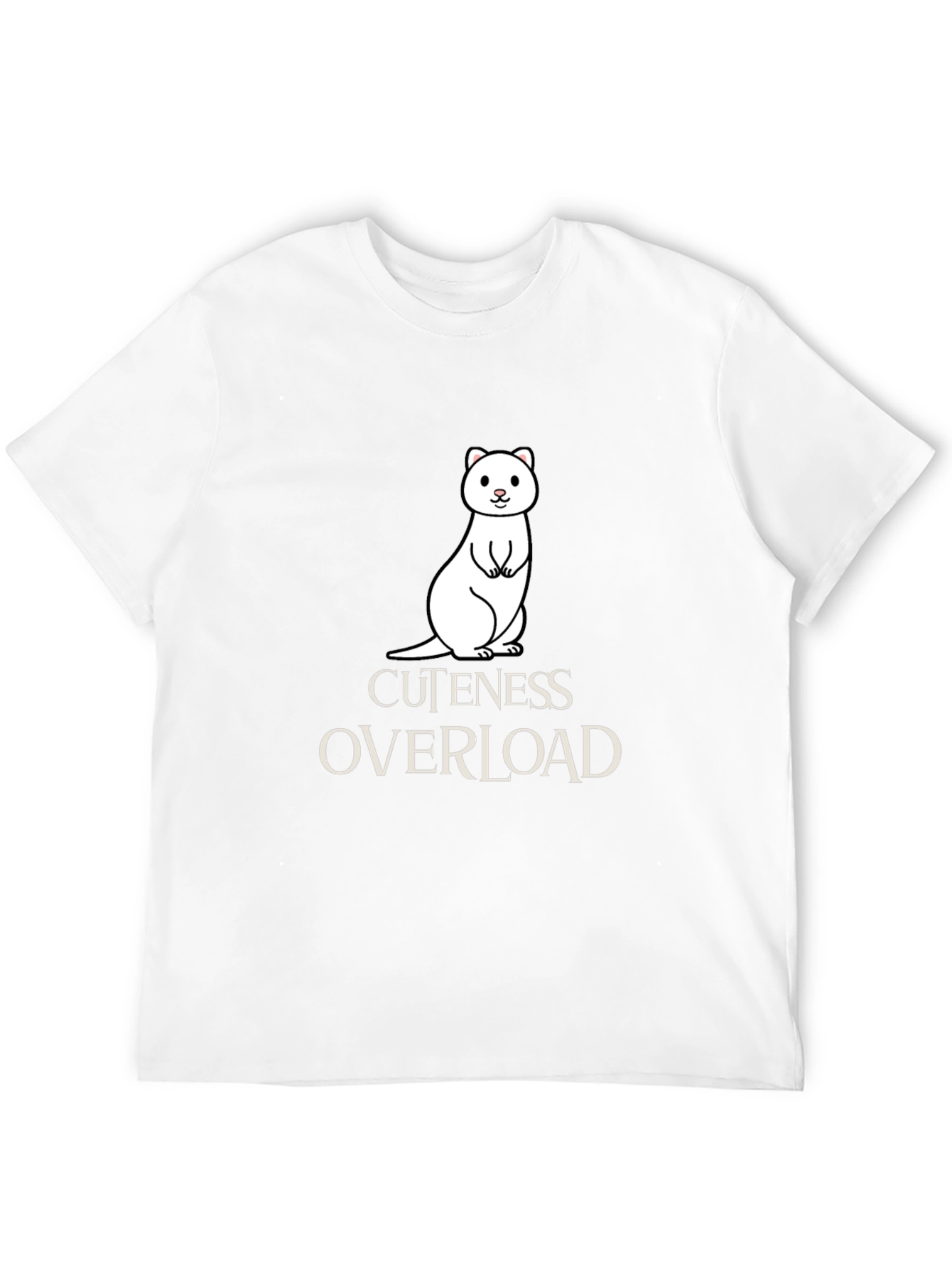 Cute Ermine Cuteness Overload Black T-Shirt
