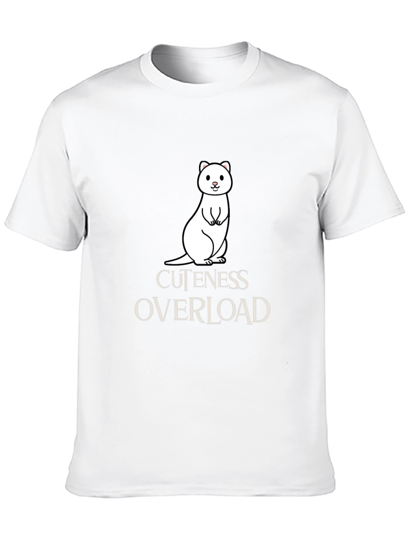 Cute Ermine Cuteness Overload Black T-Shirt