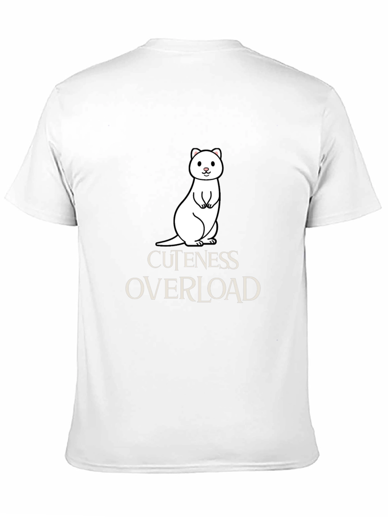 Cute Ermine Cuteness Overload Black T-Shirt