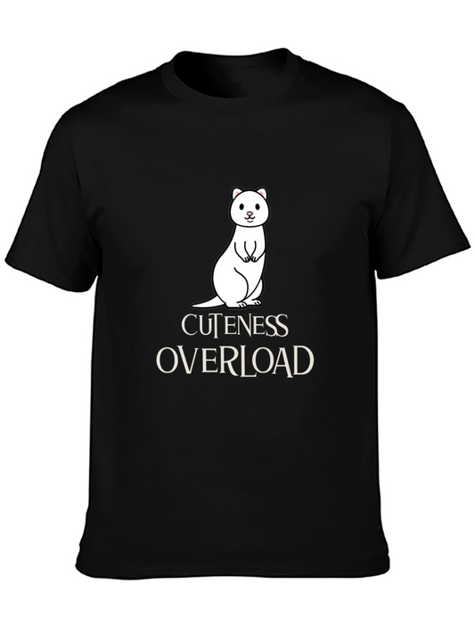 Cute Ermine Cuteness Overload Black T-Shirt