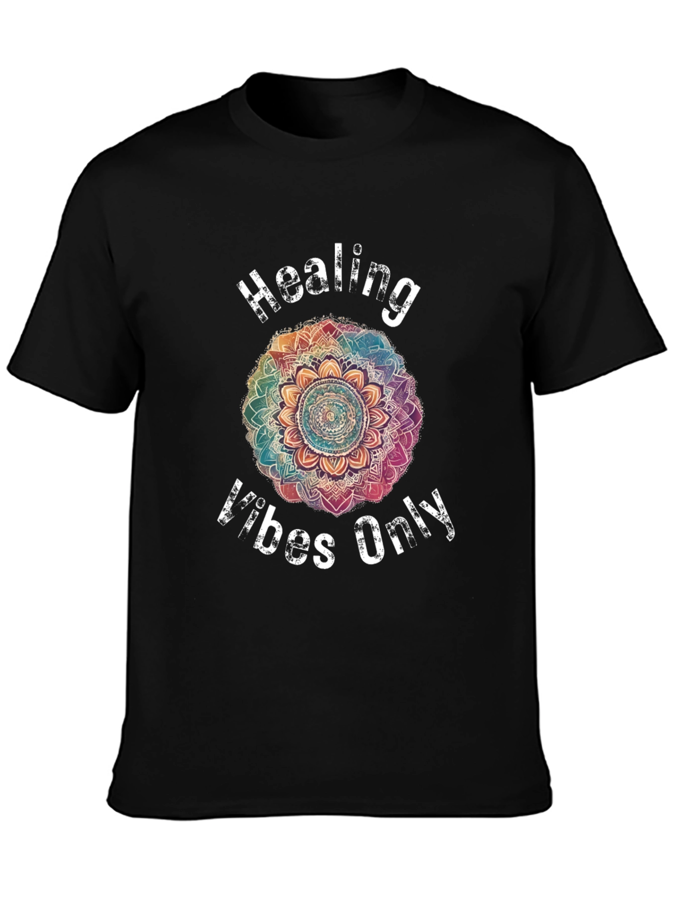Healing Vibes Only Mandala Graphic T-Shirt