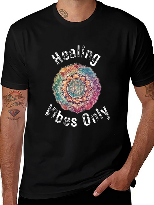 Healing Vibes Only Mandala Graphic T-Shirt