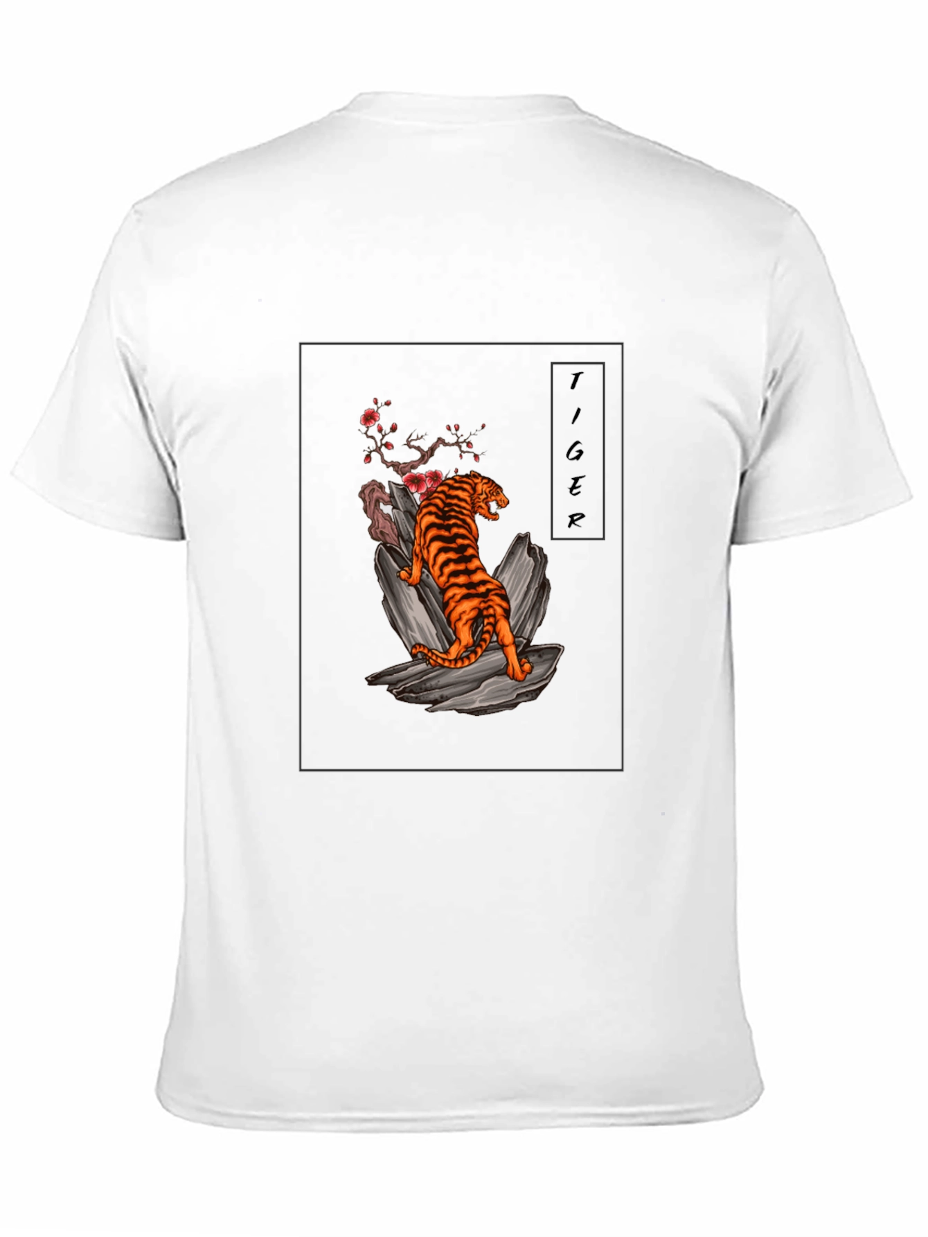 Tiger Graphic Tee - Black Cotton T-Shirt