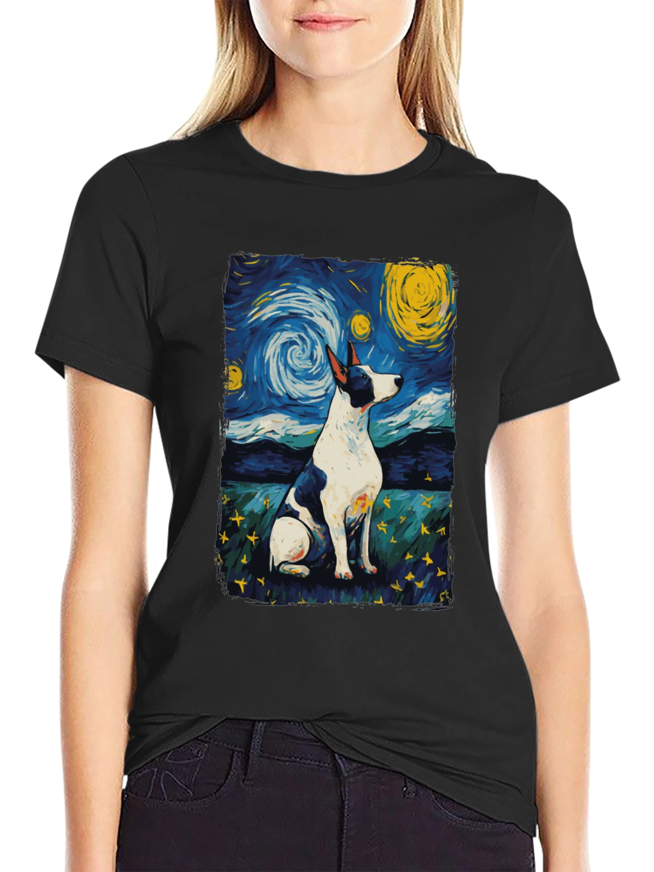 Starry Dog Night T-Shirt - Artistic Pet Tee
