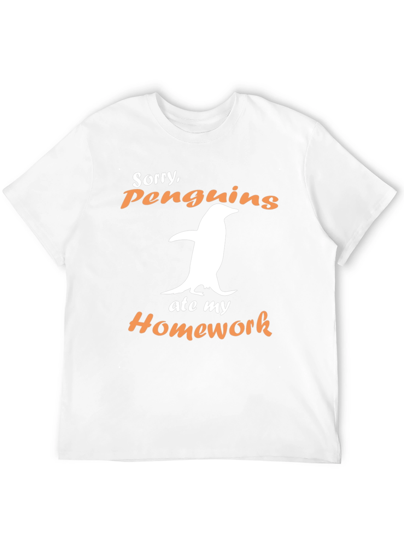 Penguin Ate My Homework Black Graphic Tee