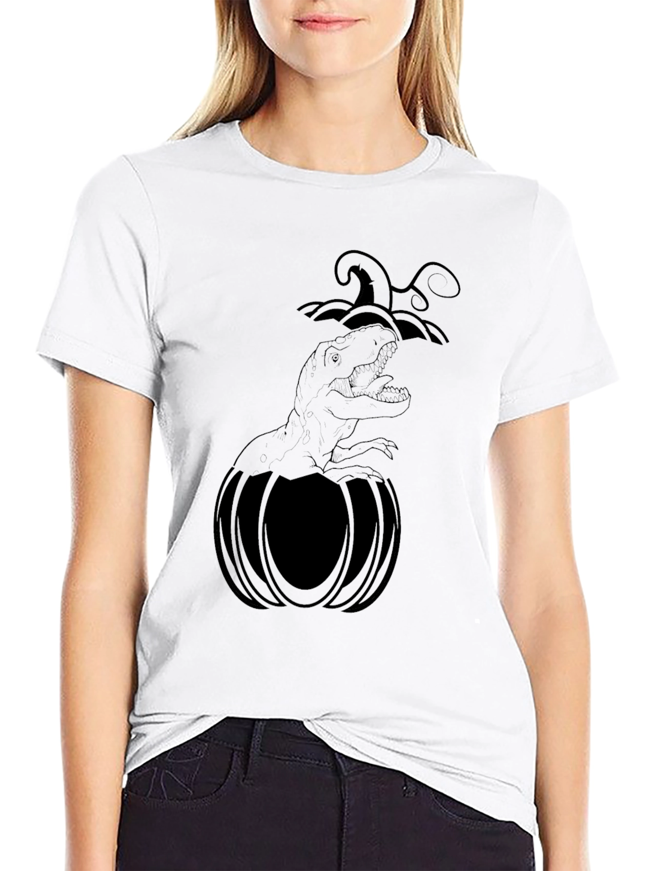 Halloween Dino Pumpkin T-Shirt