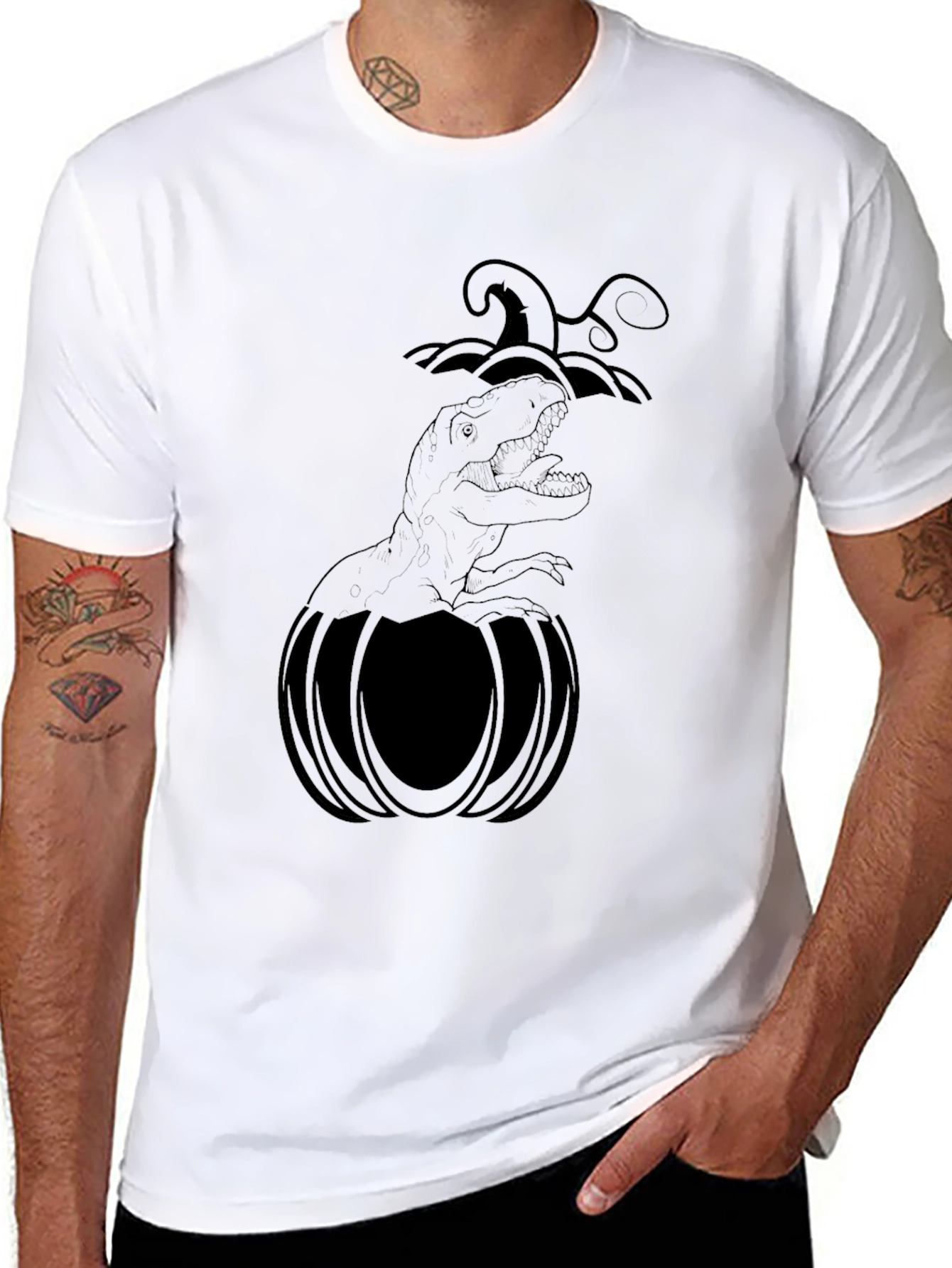 Halloween Dino Pumpkin T-Shirt