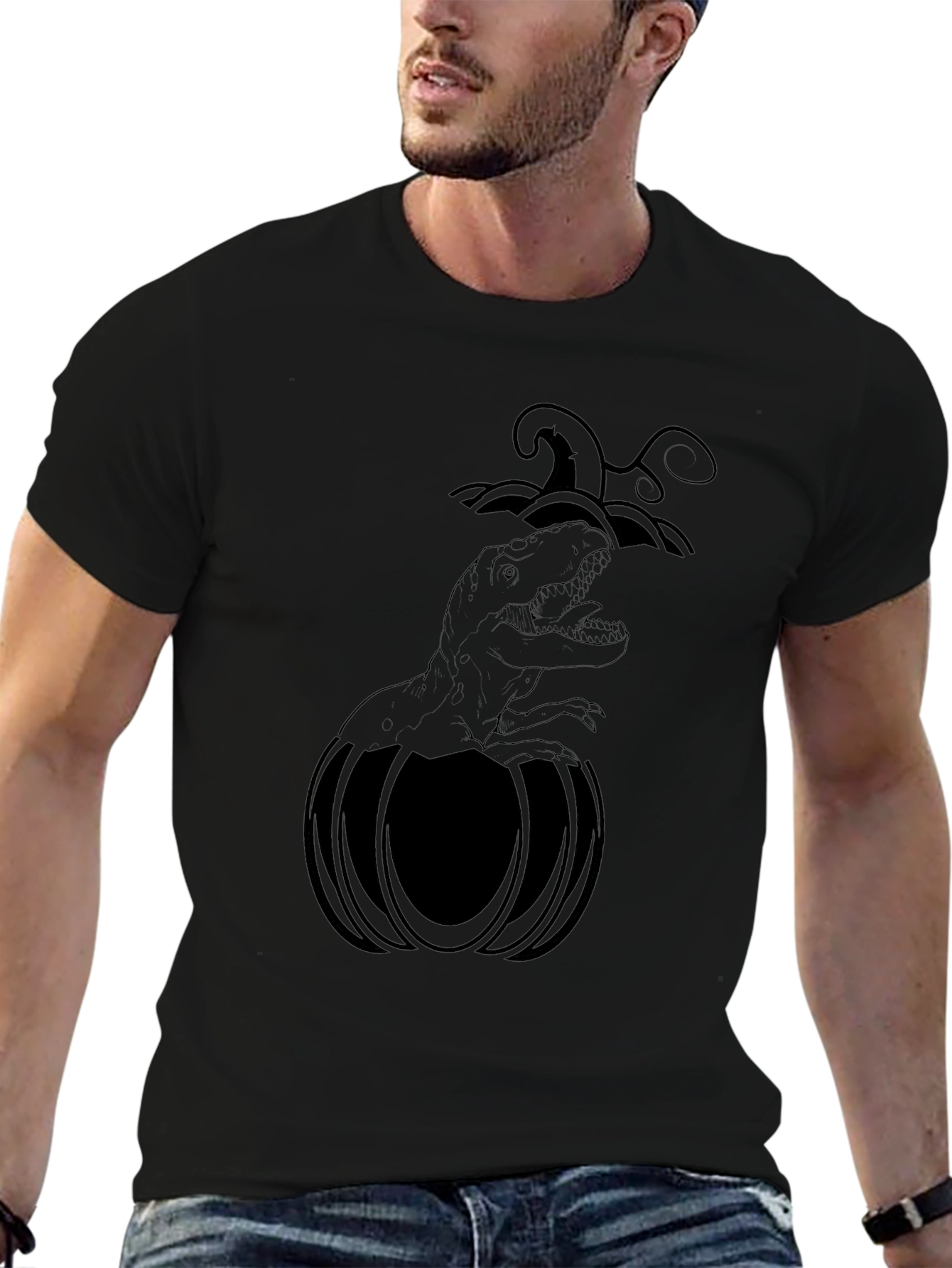 Halloween Dino Pumpkin T-Shirt