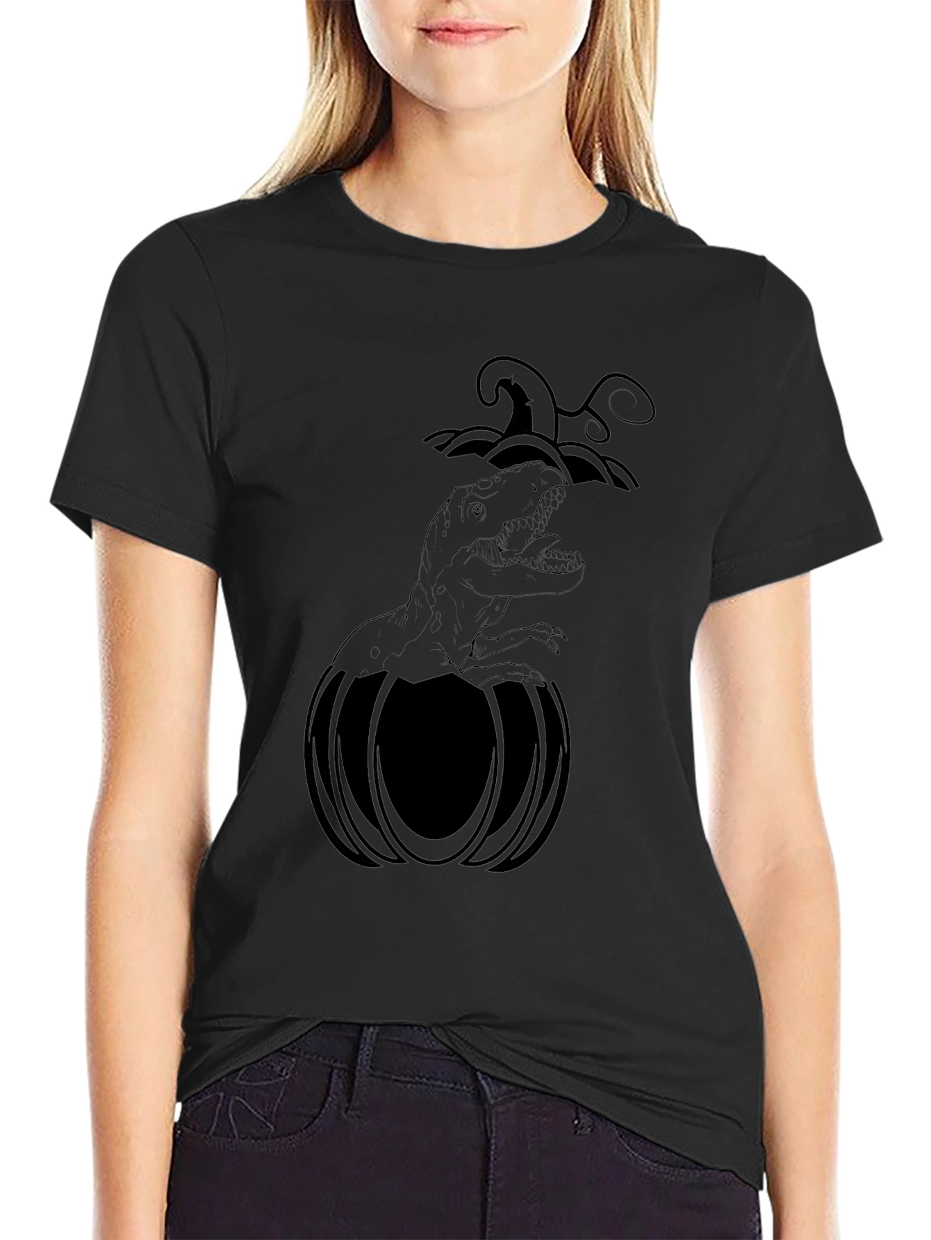 Halloween Dino Pumpkin T-Shirt