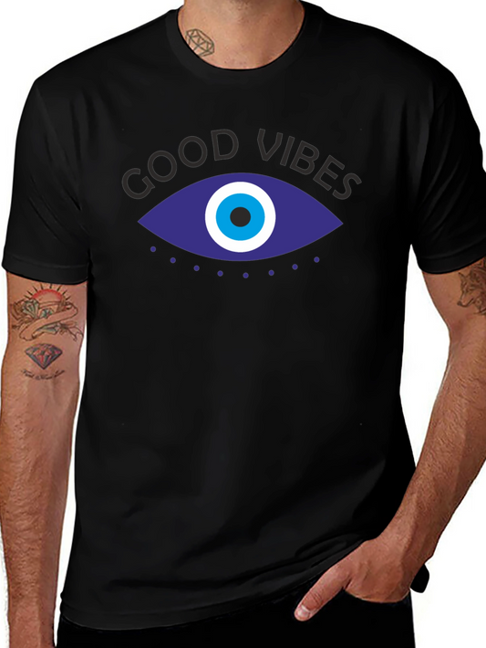 Good Vibes Evil Eye Graphic Tee - Black Unisex