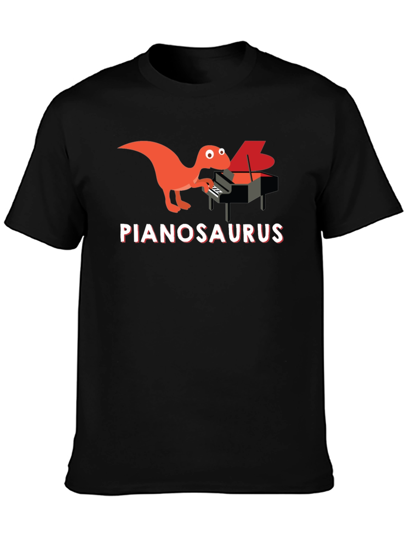 Pianosaurus T-Shirt - Dinosaur Playing Piano