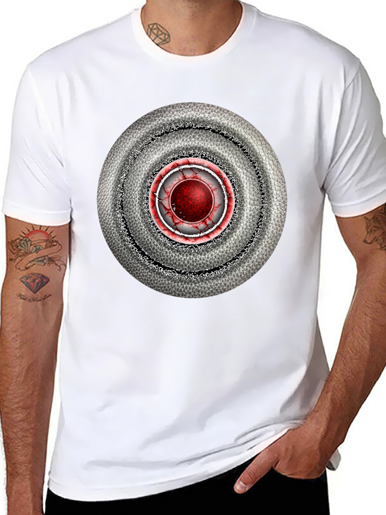 Abstract Target Graphic Mens Black T-Shirt