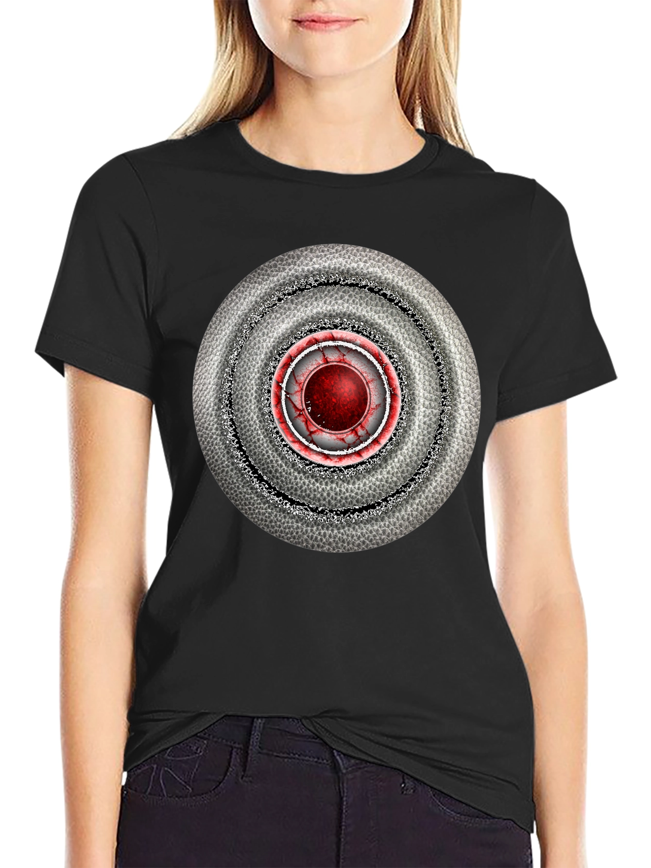 Abstract Target Graphic Mens Black T-Shirt