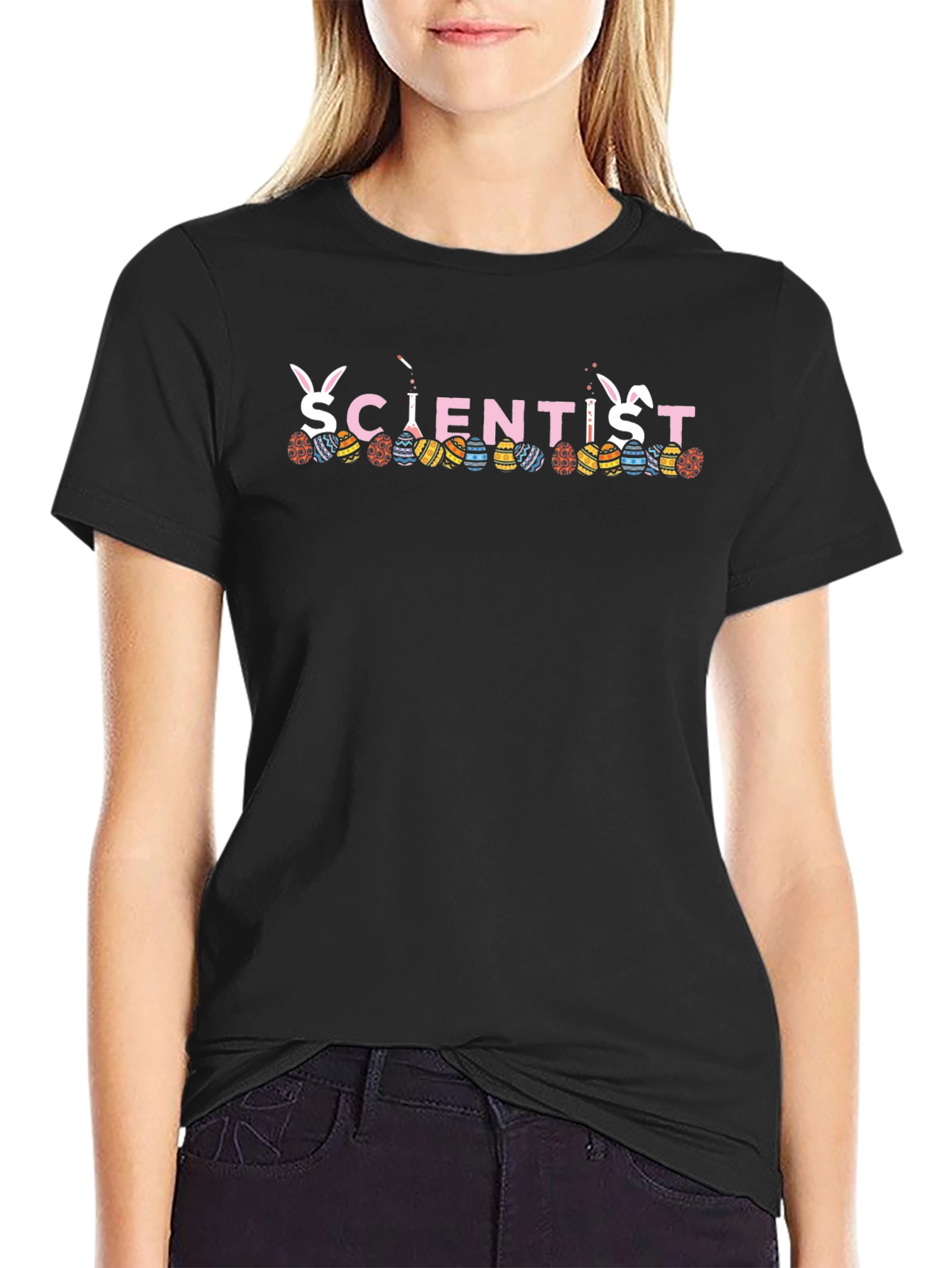 Scientist Easter Bunny Egg T-Shirt Funny Spring Holiday Tee