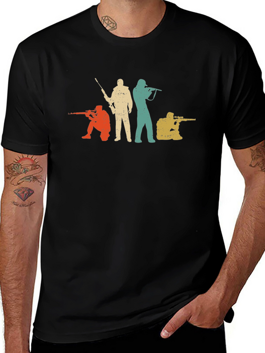 Vintage Sniper Graphic Tee - Black