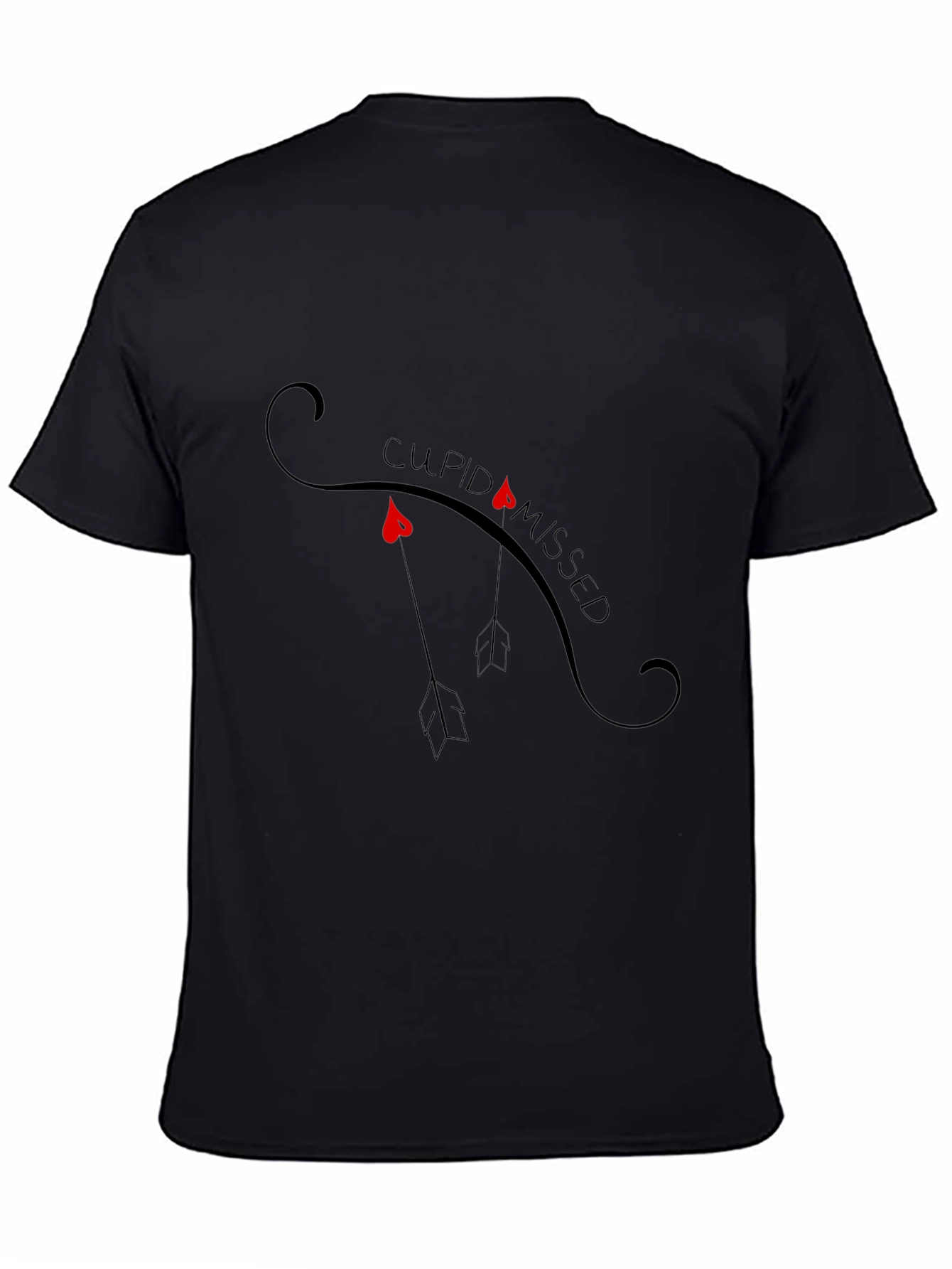 Cupid Missed T-Shirt - Black Graphic Tee
