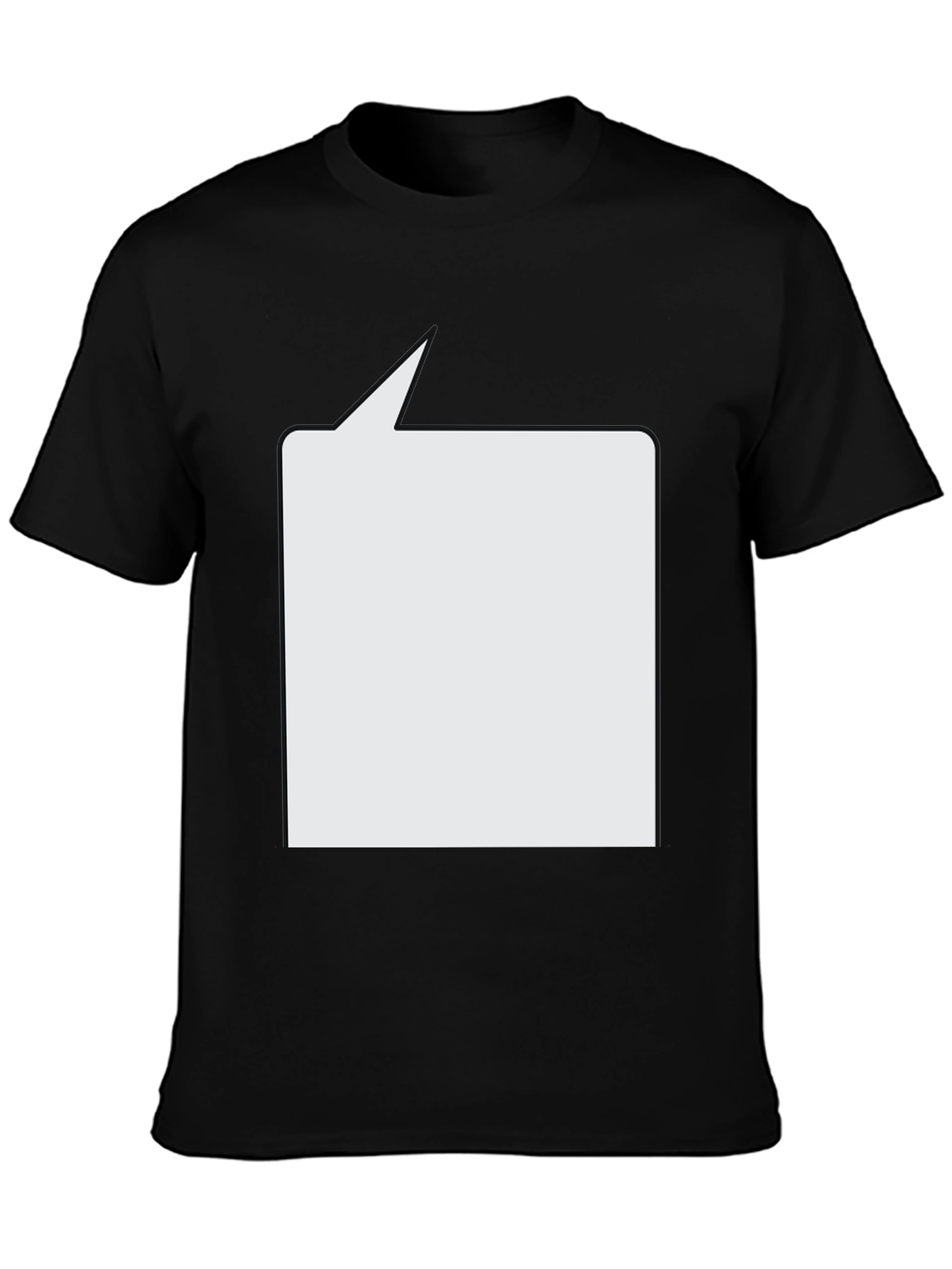Black T-Shirt with Customizable Speech Bubble