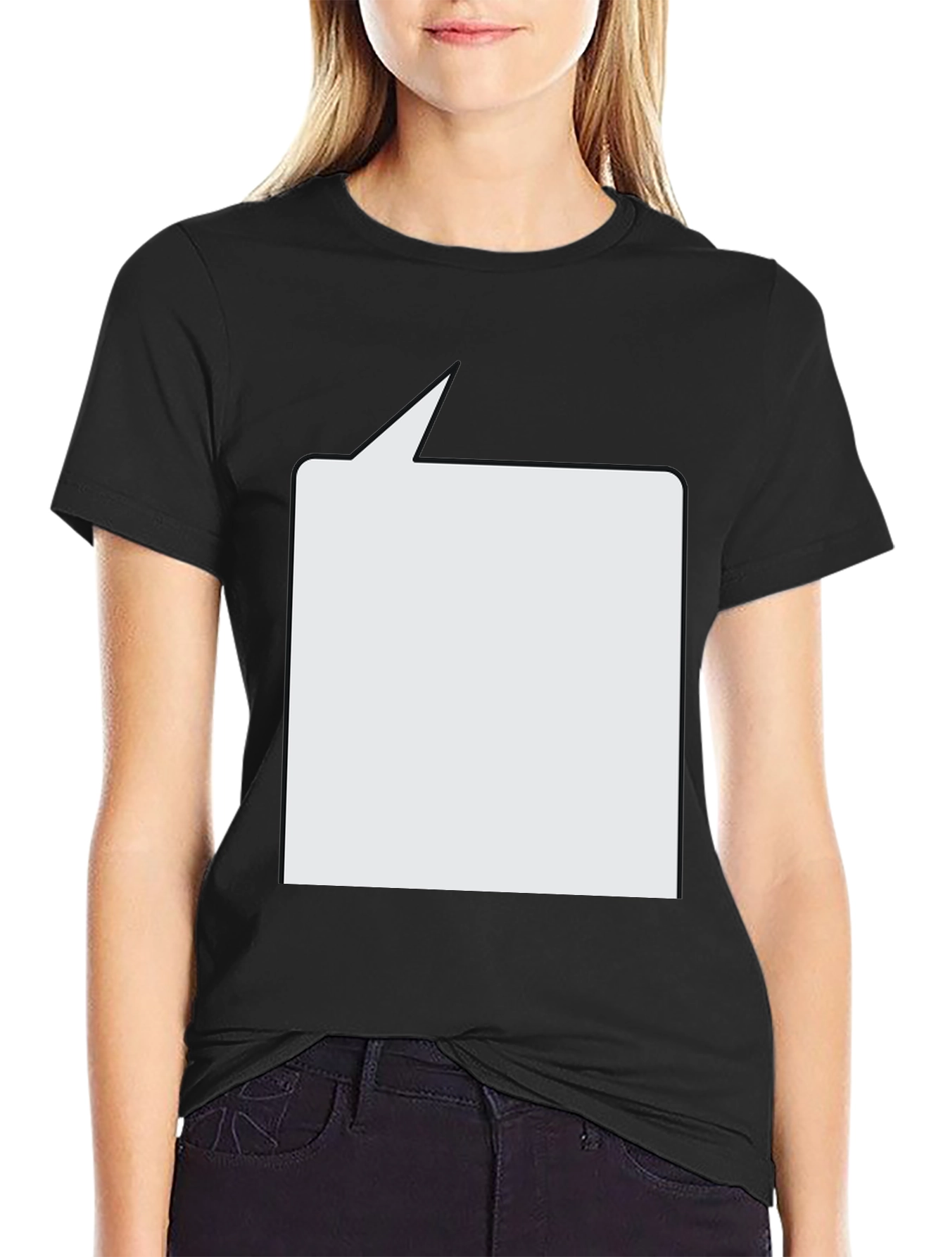Black T-Shirt with Customizable Speech Bubble