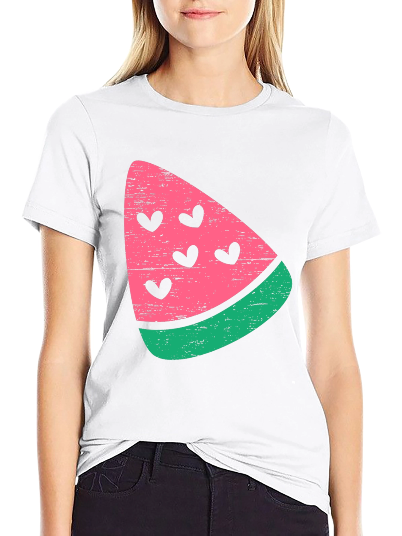 Watermelon Heart T-Shirt - Trendy Summer Tee