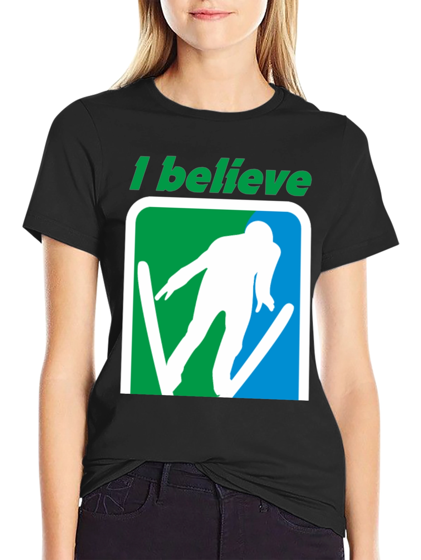 I Believe Skier Graphic T-Shirt