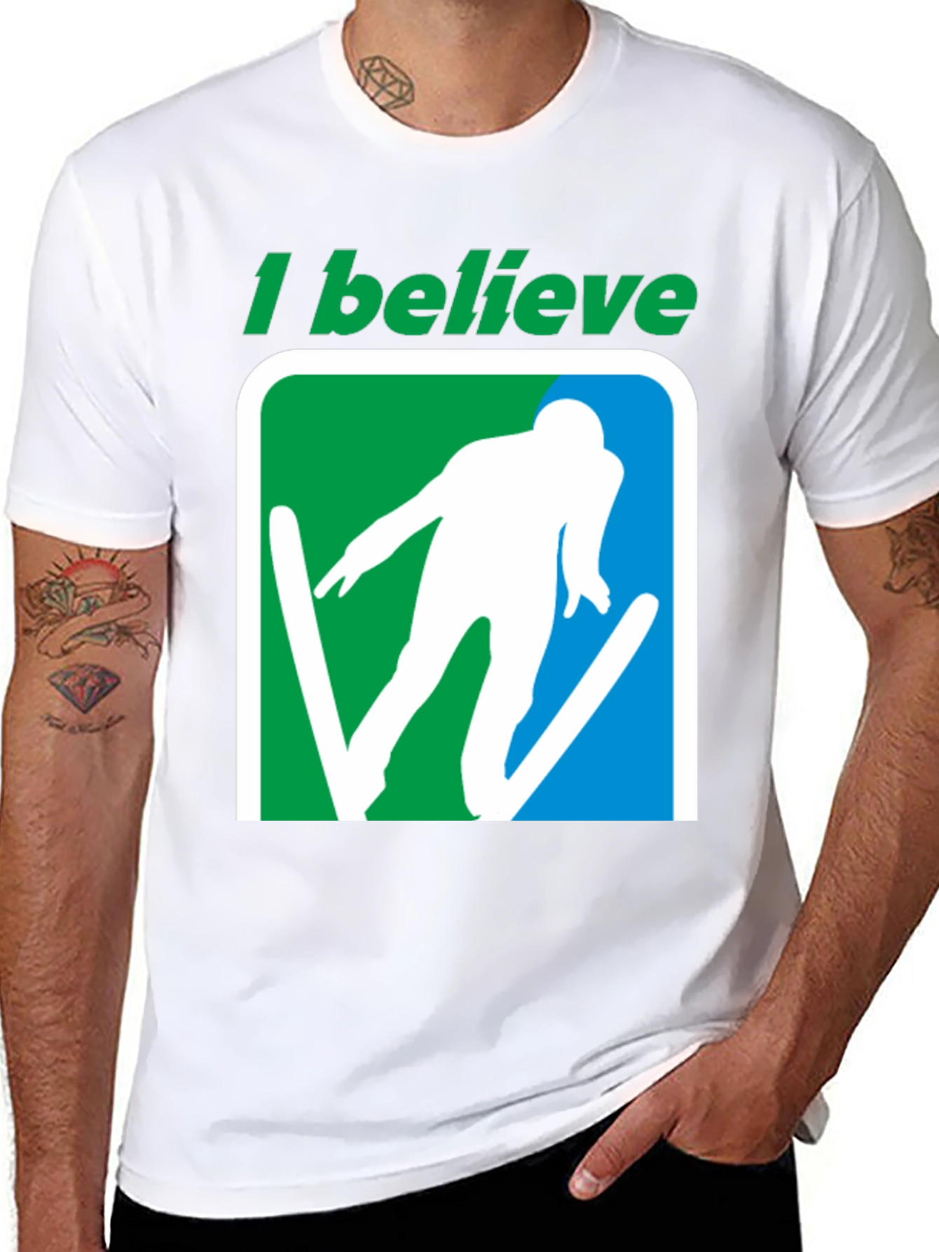 I Believe Skier Graphic T-Shirt