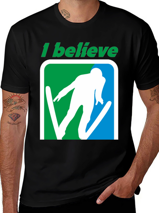 I Believe Skier Graphic T-Shirt