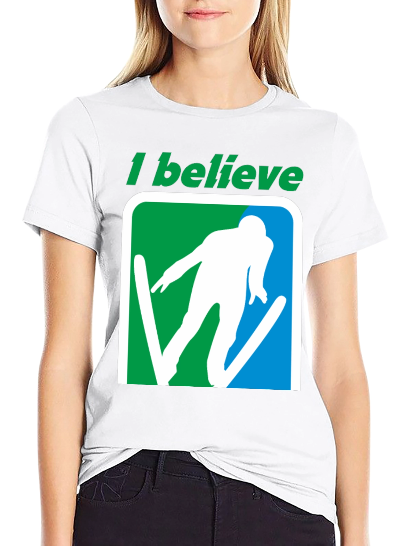I Believe Skier Graphic T-Shirt