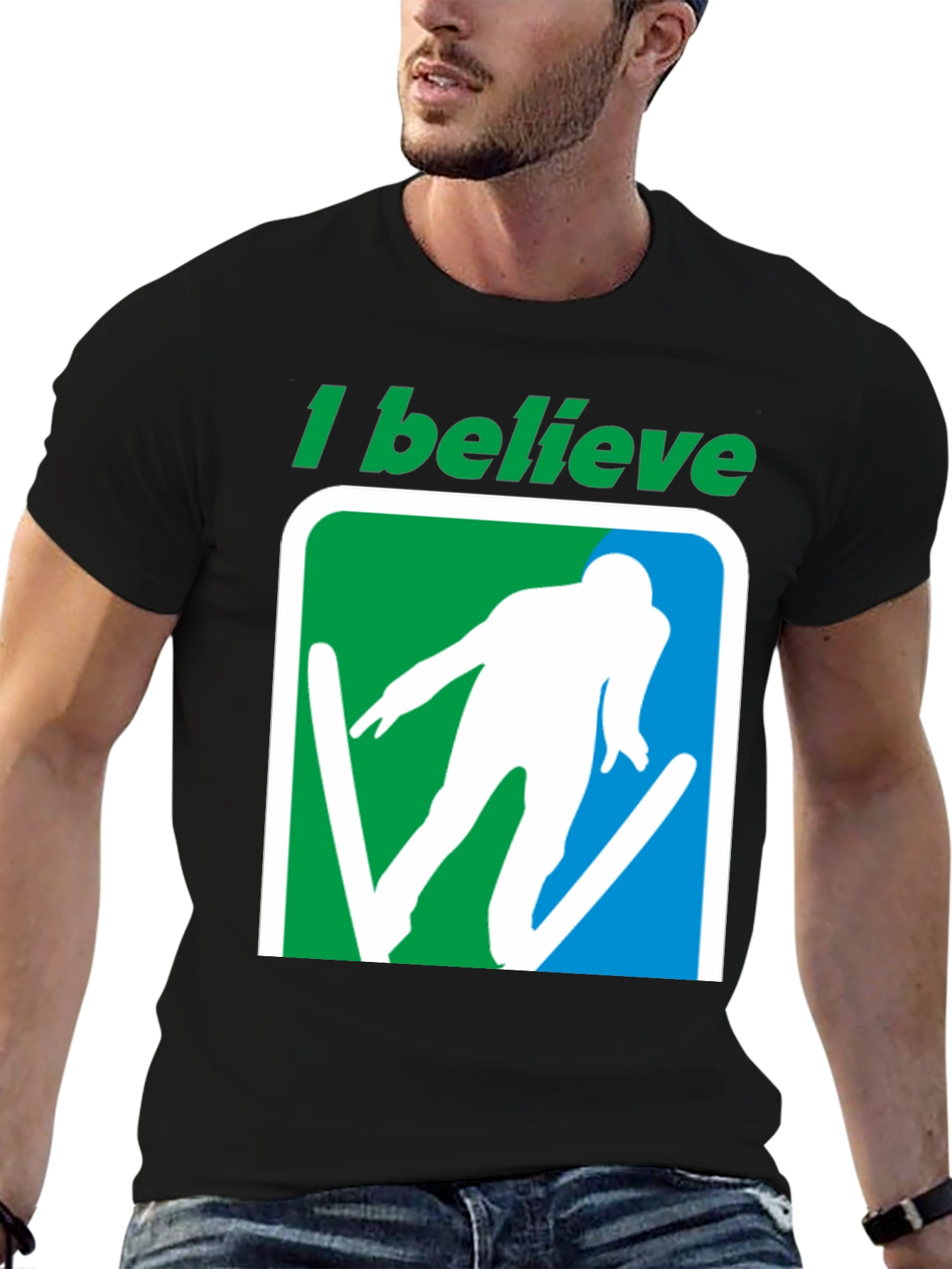 I Believe Skier Graphic T-Shirt