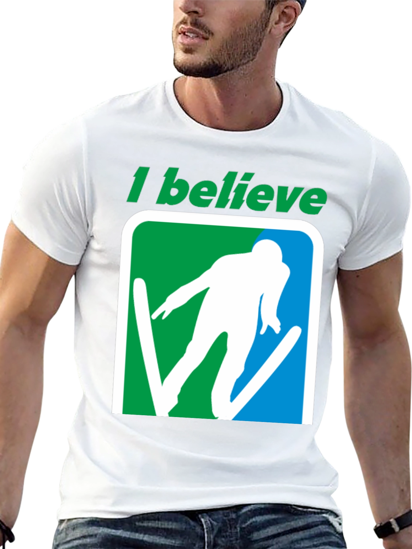 I Believe Skier Graphic T-Shirt