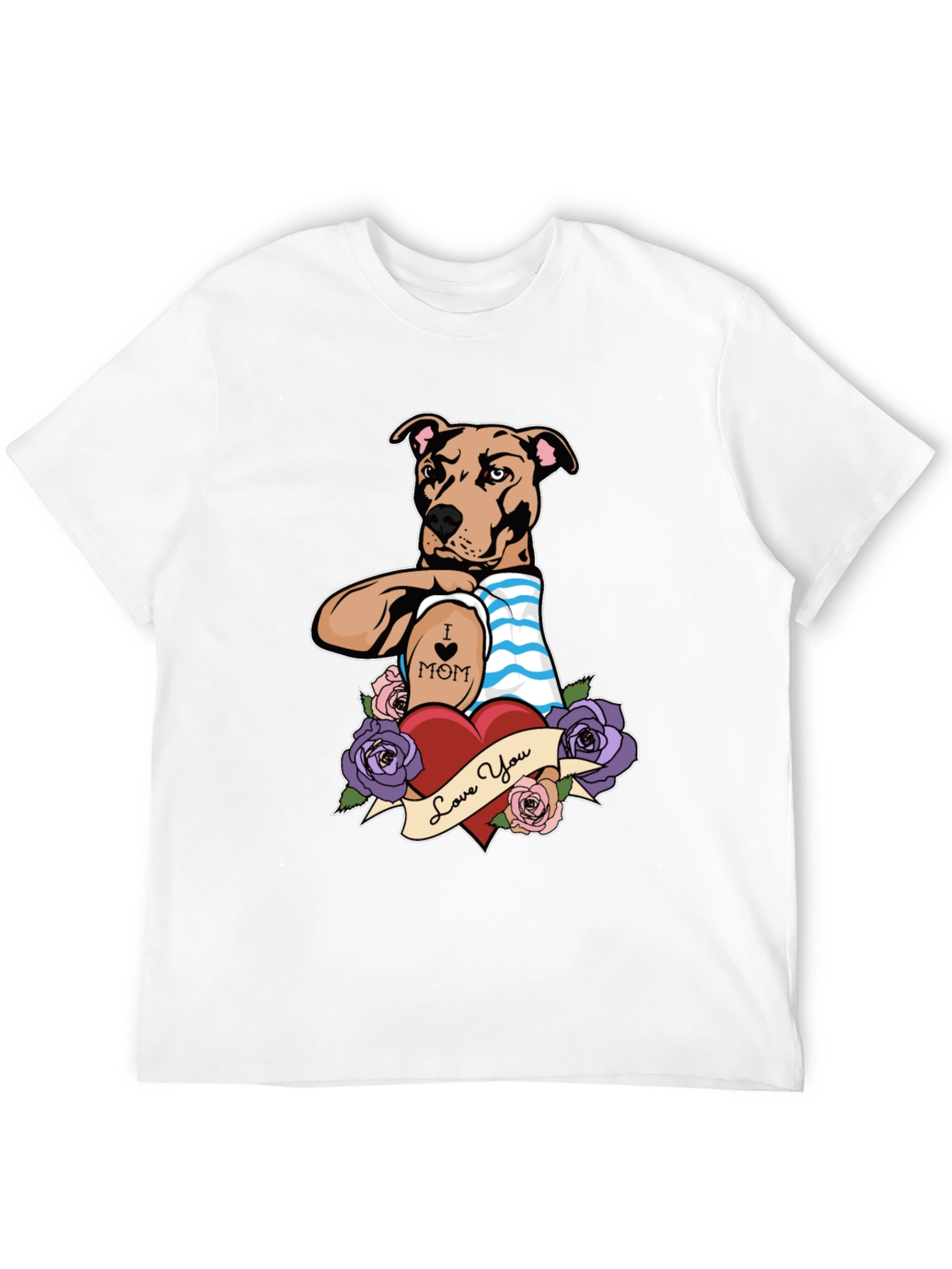 Dog Mom Tattoo T-Shirt - Heart & Roses