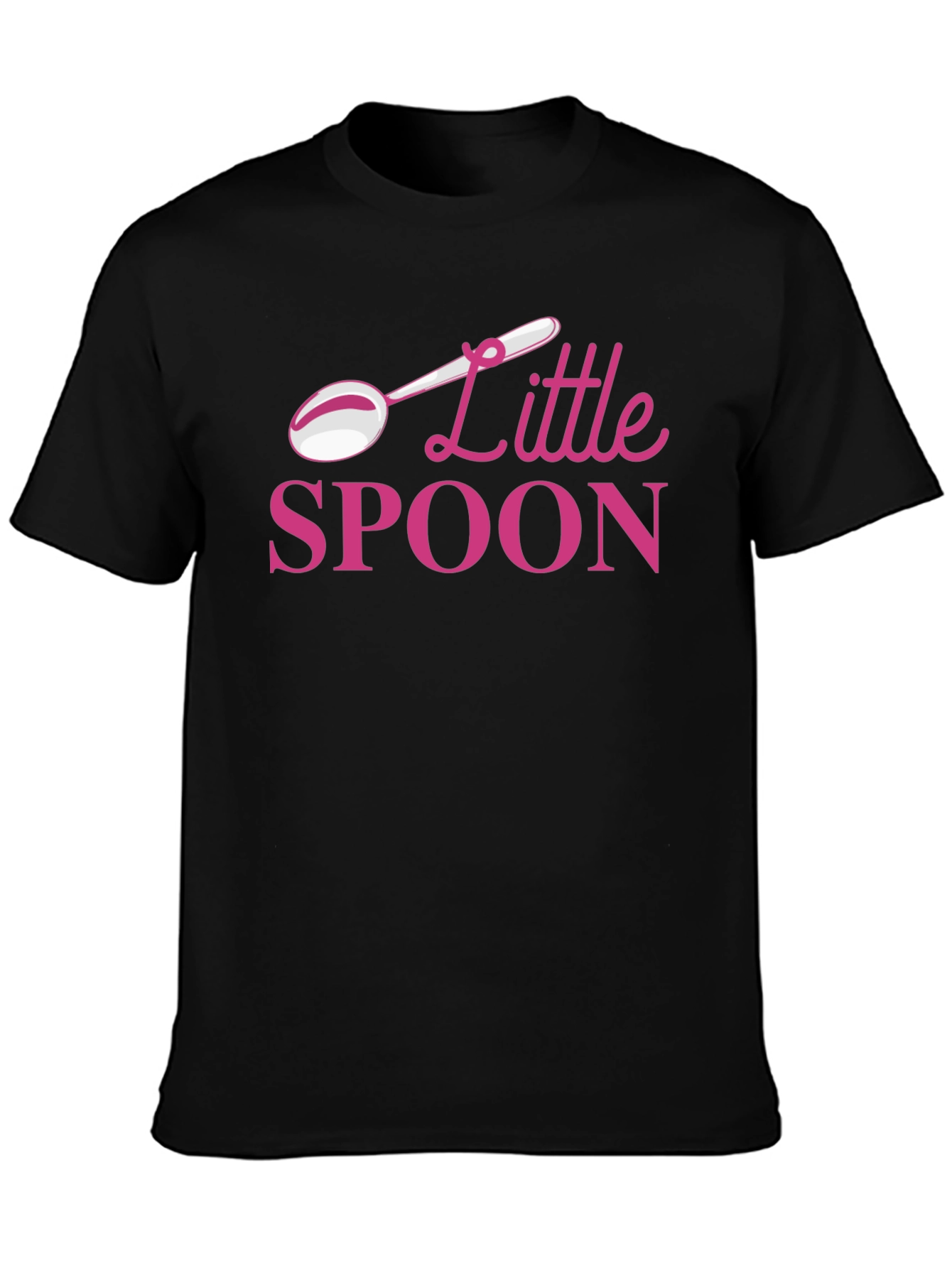 Little Spoon Black T-Shirt - Fun Couple Apparel