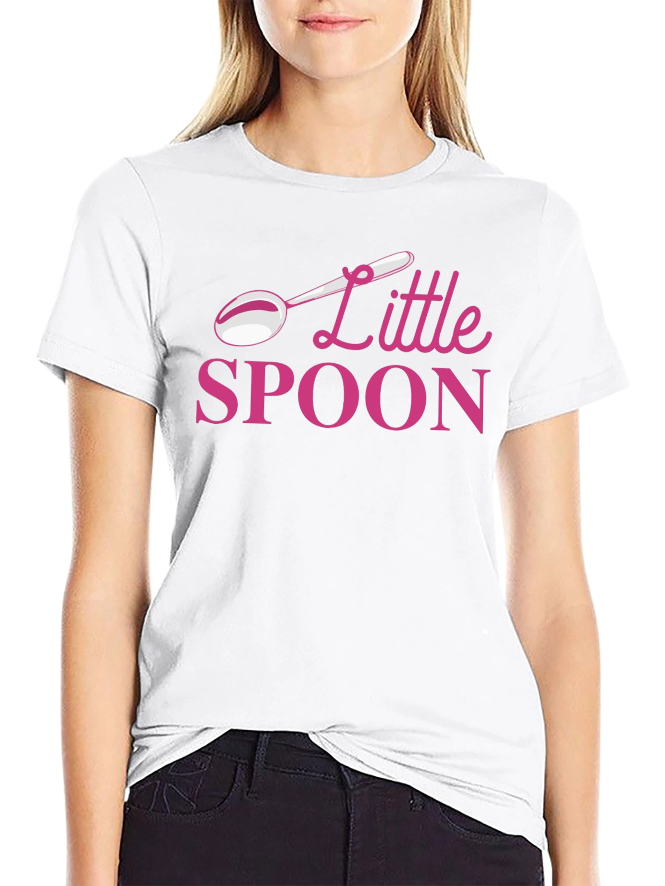 Little Spoon Black T-Shirt - Fun Couple Apparel