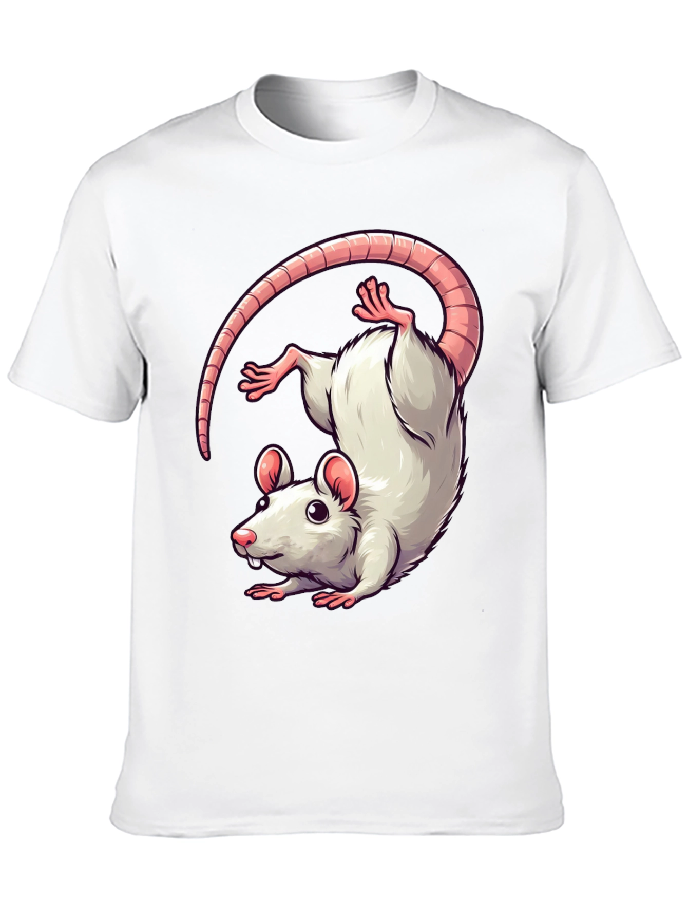 Cute Cartoon Rat Graphic T-Shirt - Unisex Black Tee