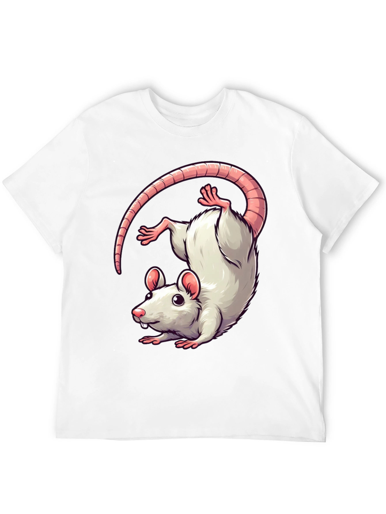 Cute Cartoon Rat Graphic T-Shirt - Unisex Black Tee